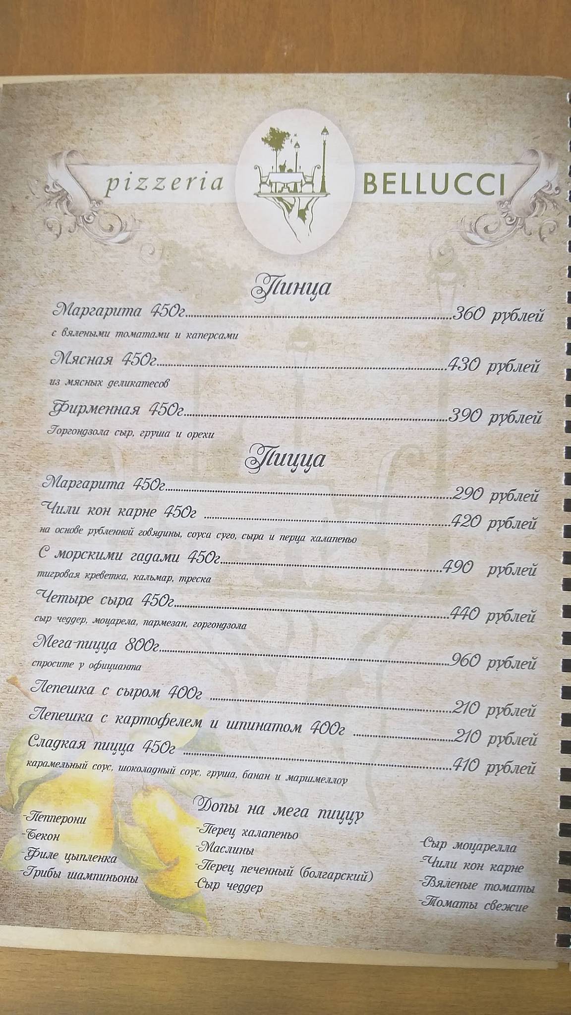 Империал меню