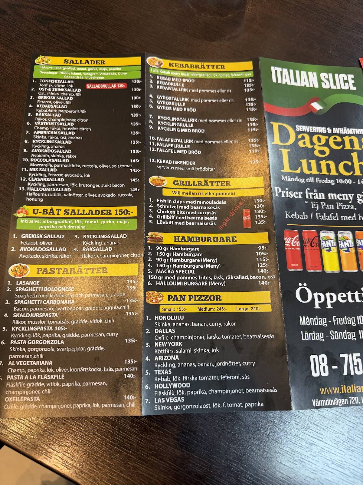 Italian Slice меню