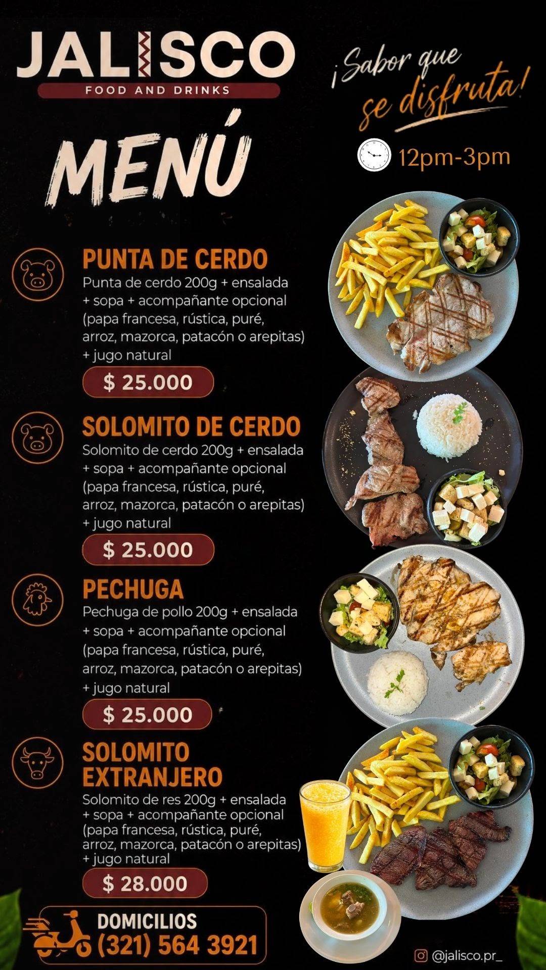 JALISCO (Antiguo SONORA) меню