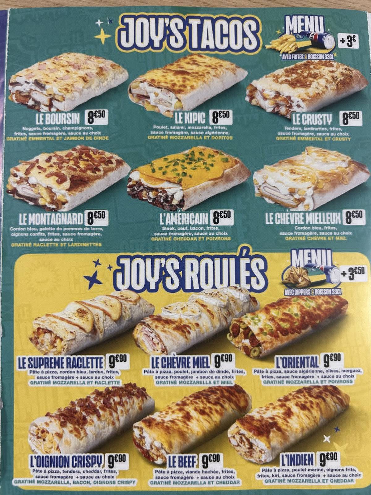 JOYS TACOS - Péage de Roussillon меню
