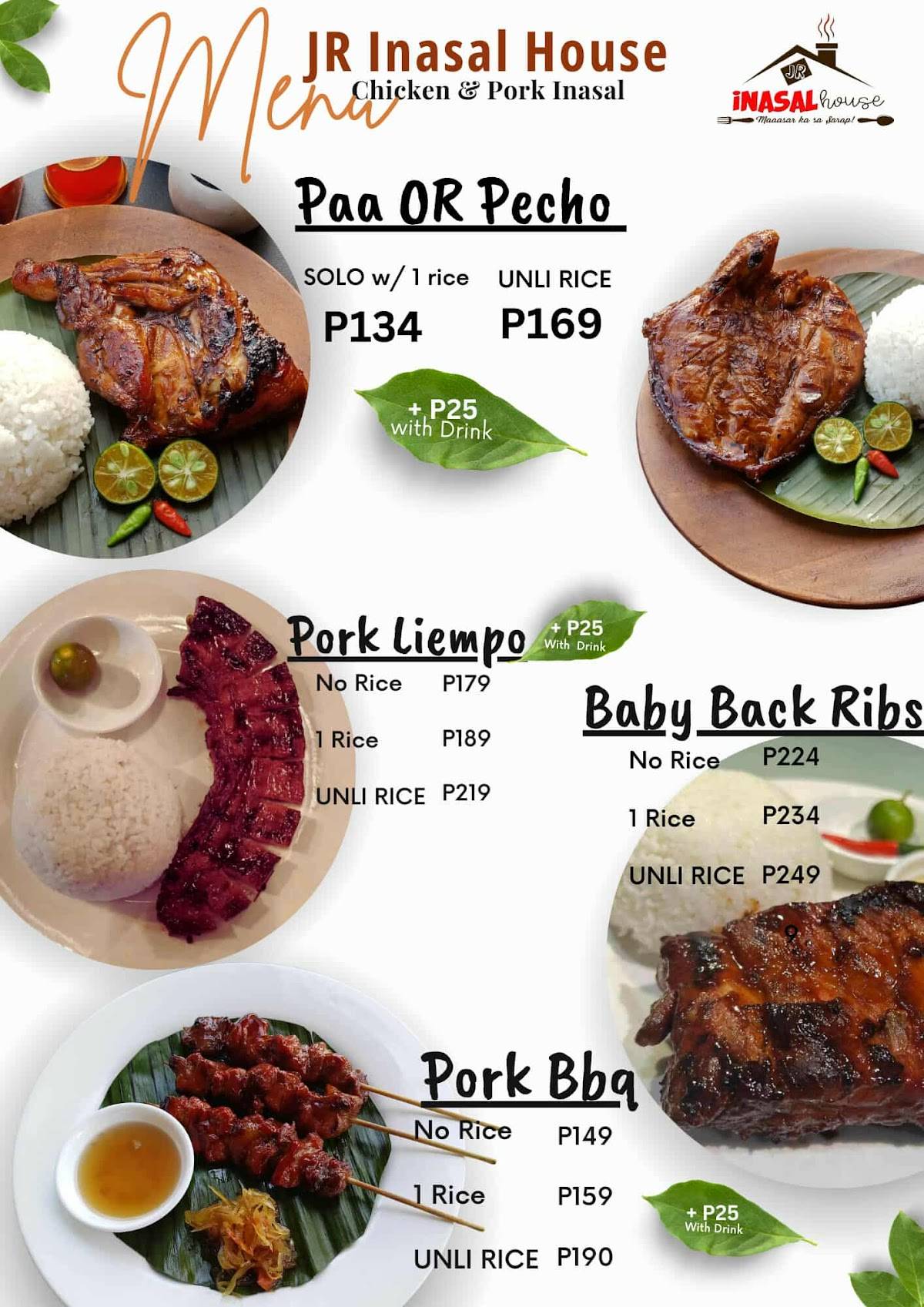 JR Inasal House - Ramon, Isabela Branch меню
