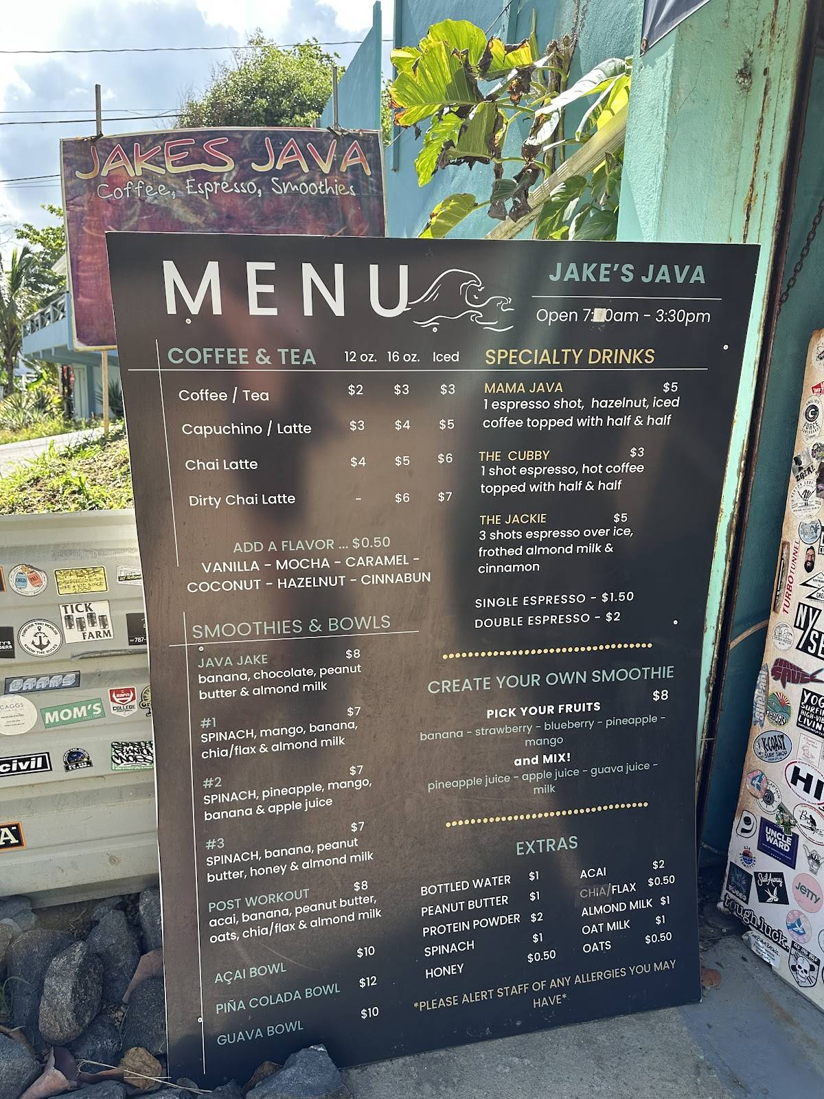 Jake's Java меню