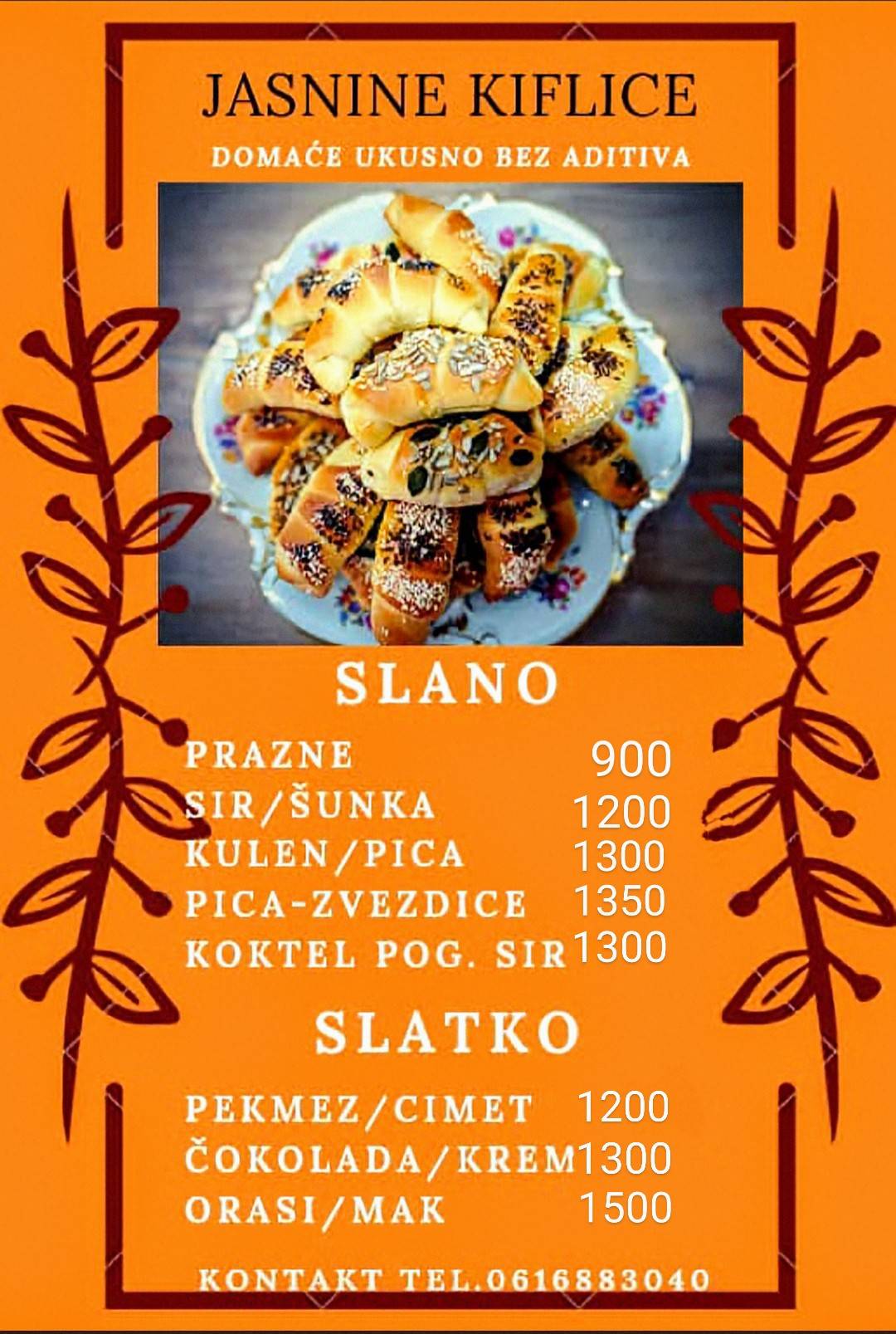 Jasnine Kiflice & Kolači меню