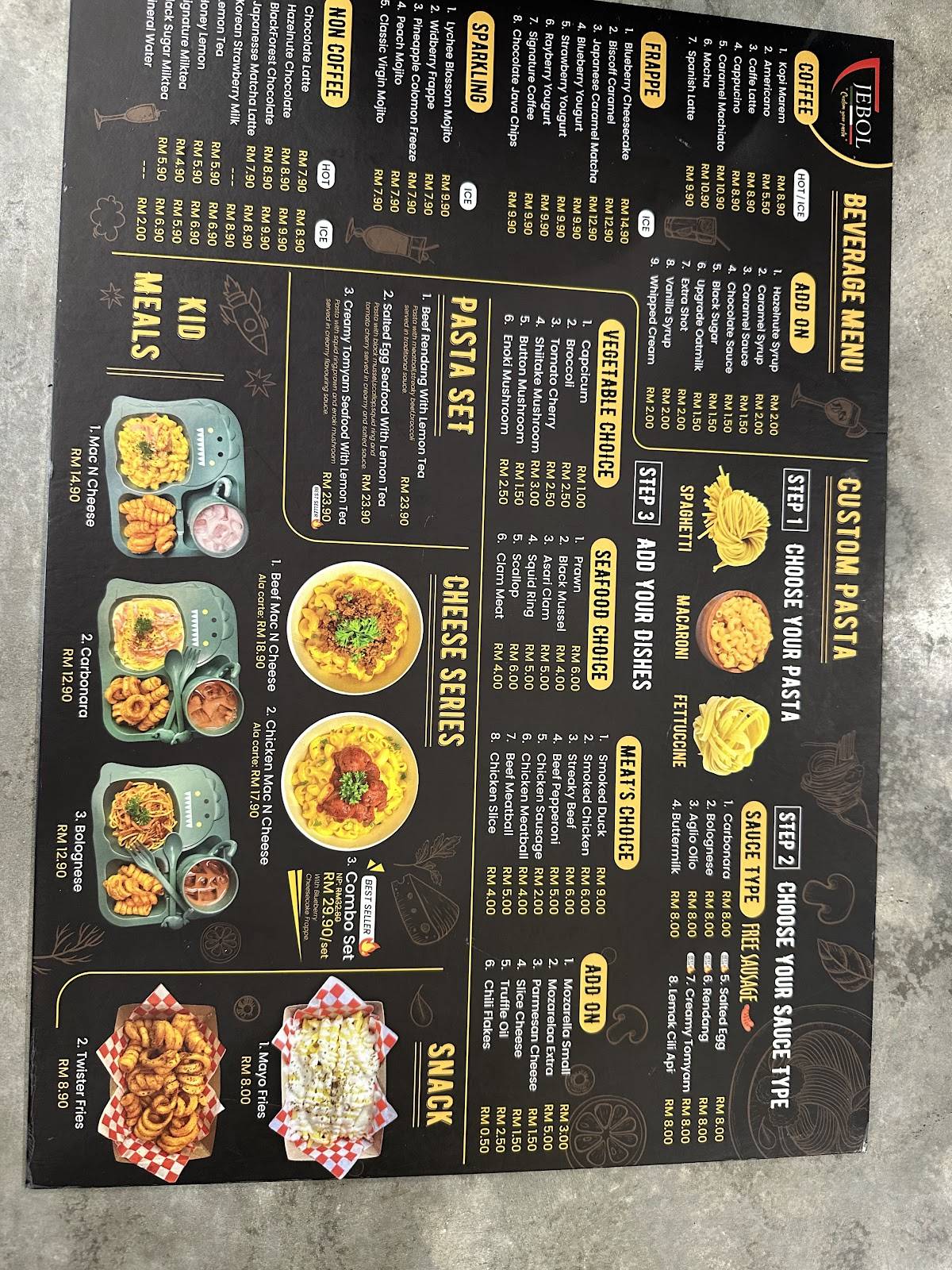 Jebol ( Custom Your Pasta ) меню