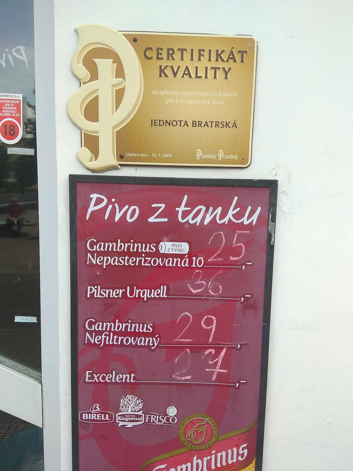 Jednota zadní Skvrňany меню