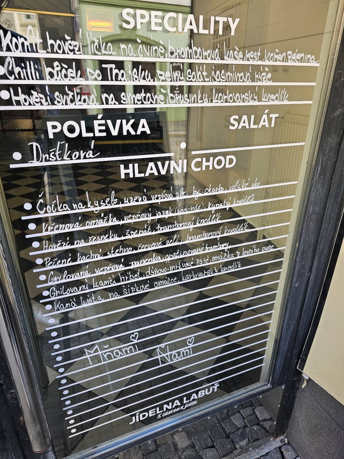 Jídelna Labuť меню
