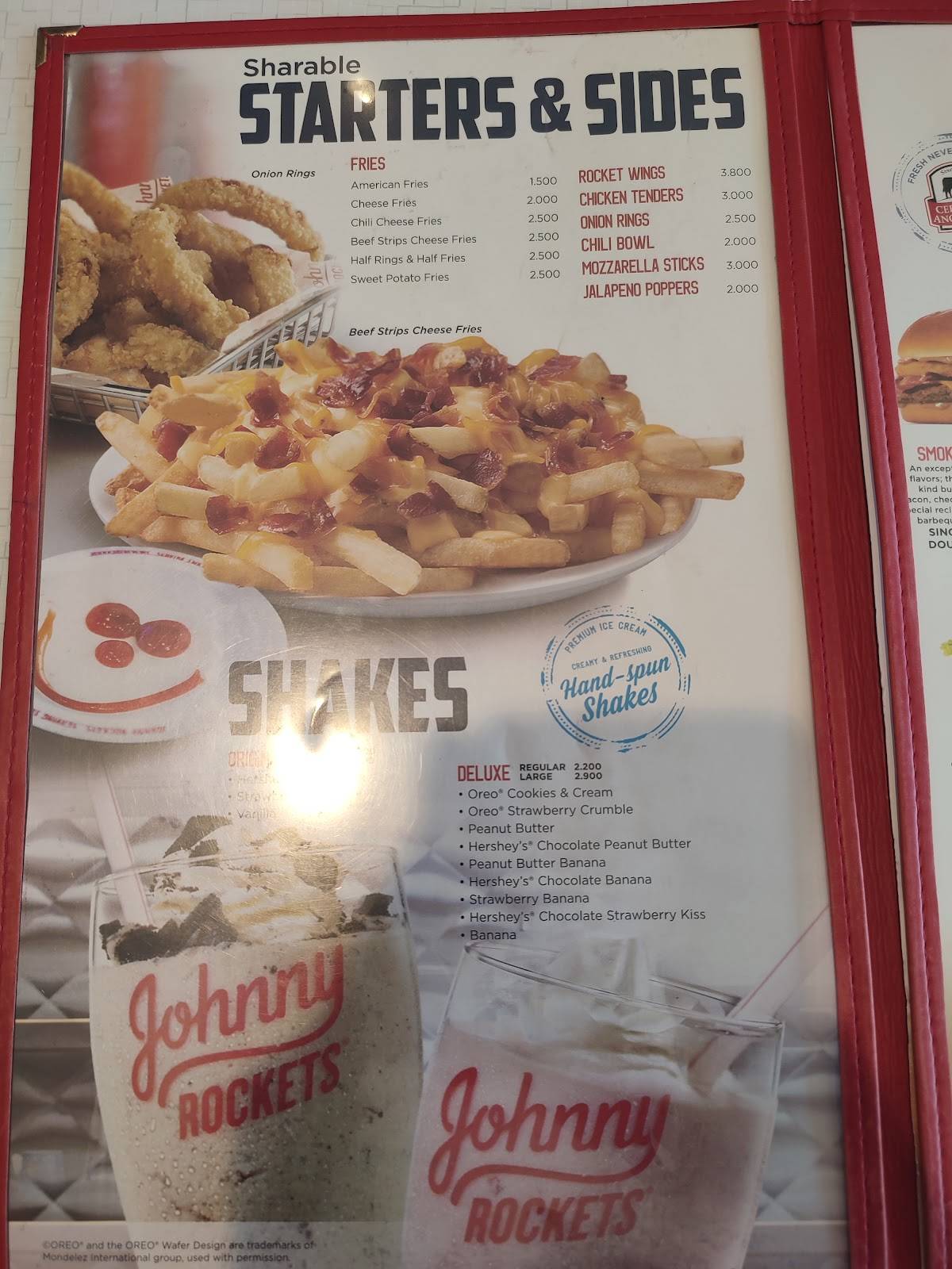 Johnny Rockets MQ меню