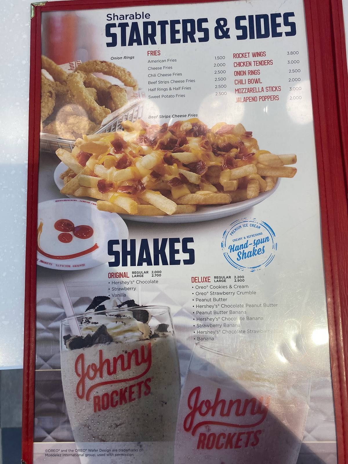 Johnny Rockets MQ меню