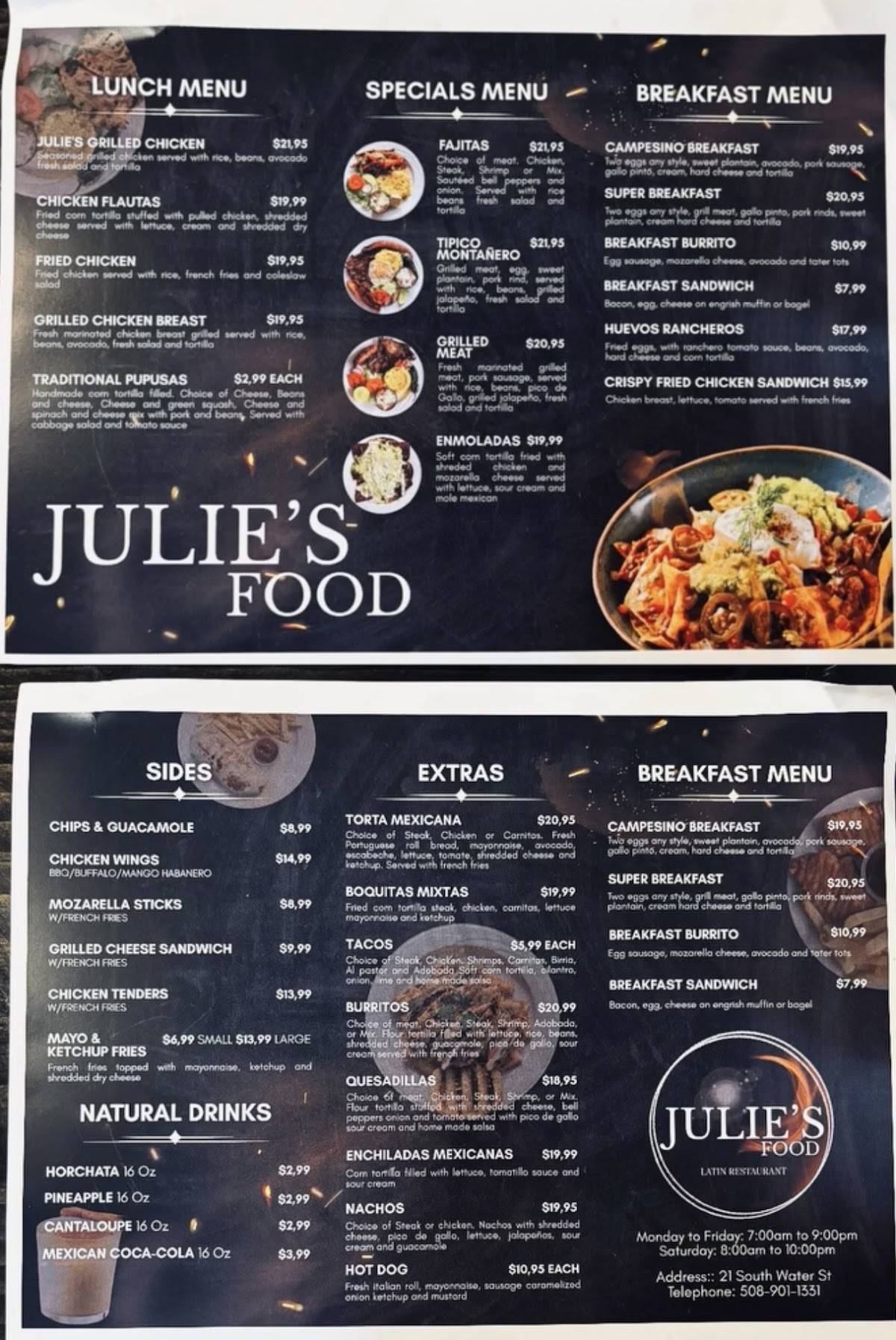 Julie’s Kitchen меню