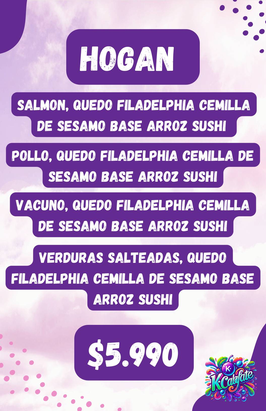 K-Calafate меню