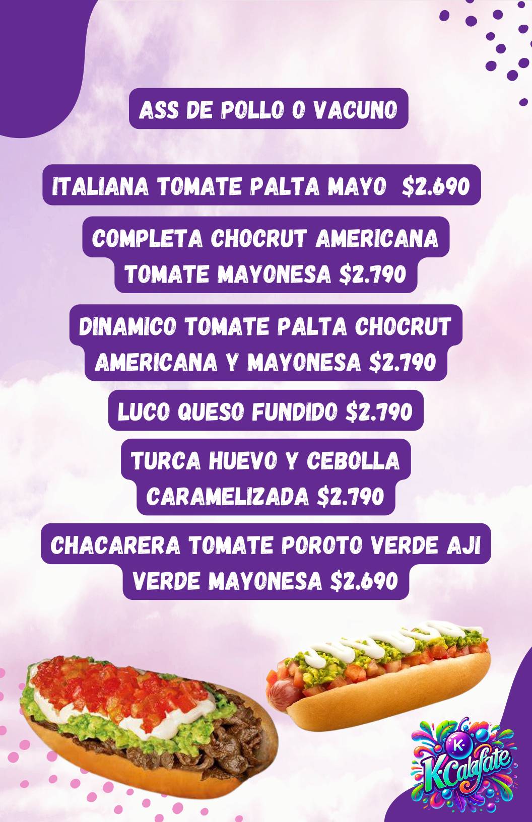 K-Calafate меню