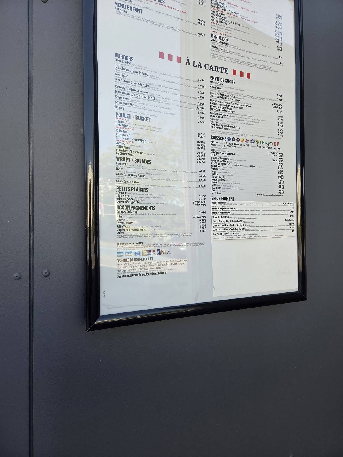 KFC Lyon Porte Des Alpes меню