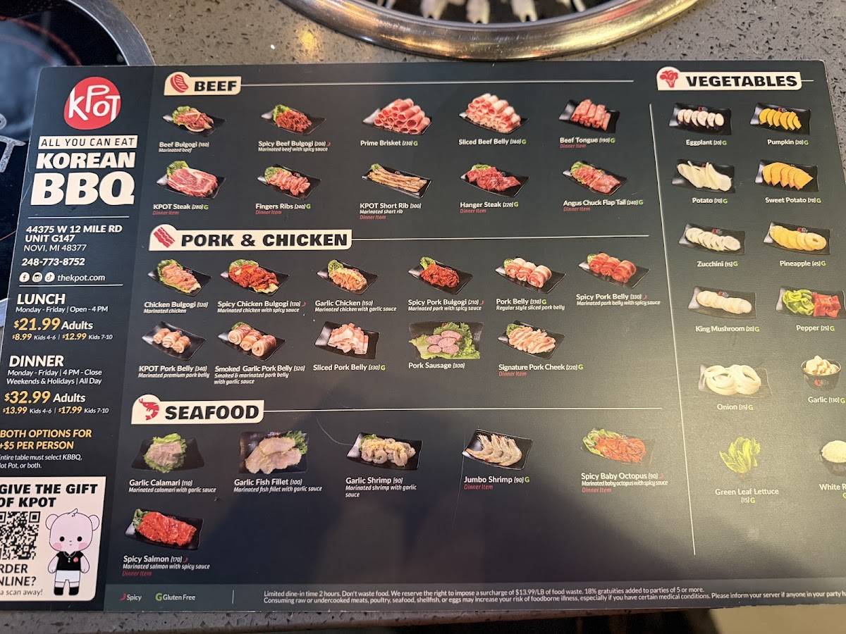 KPOT Korean BBQ & Hot Pot меню