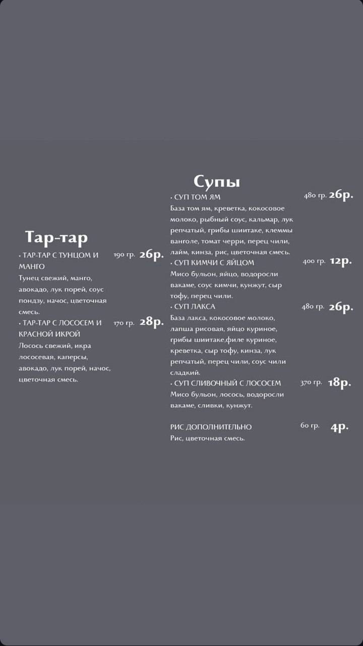 Кафе Твит меню
