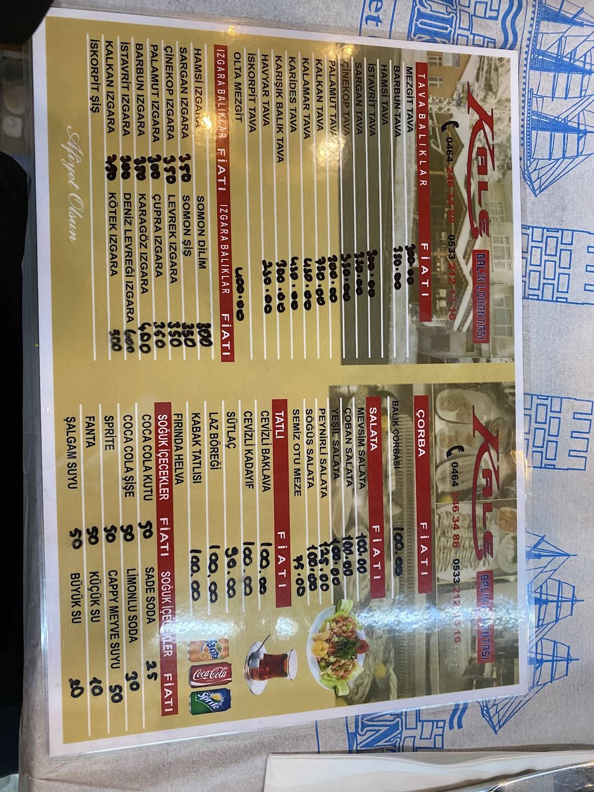 Рыбный ресторан меню