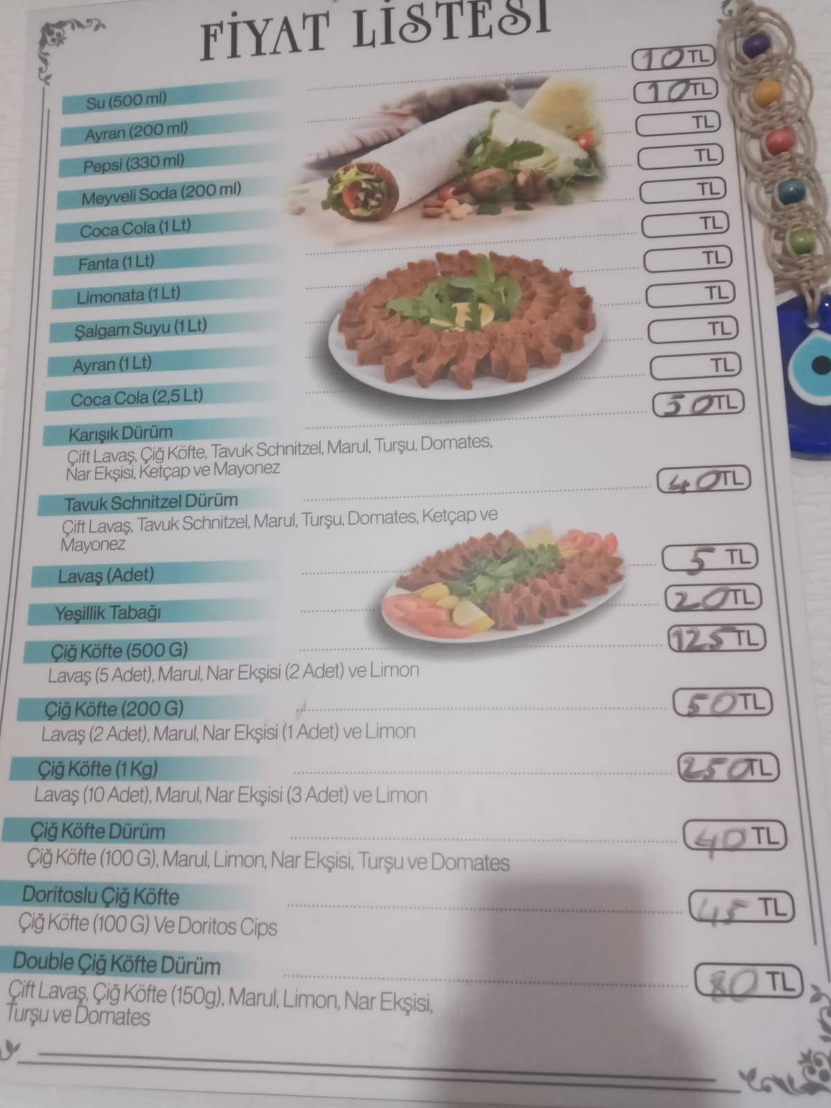 Kalitteçiğ Köfte меню