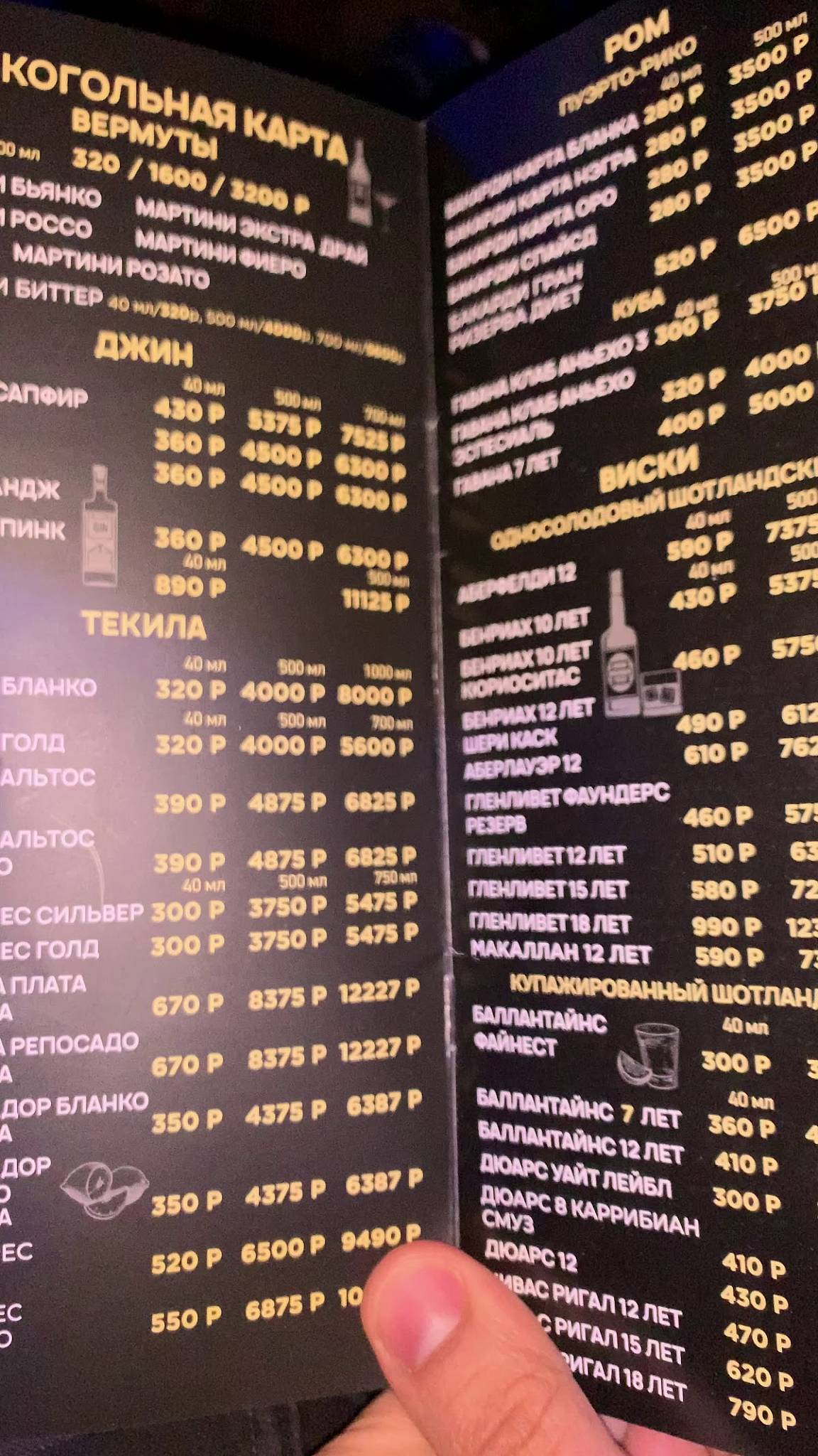 Караоке-бар Эндорфин меню