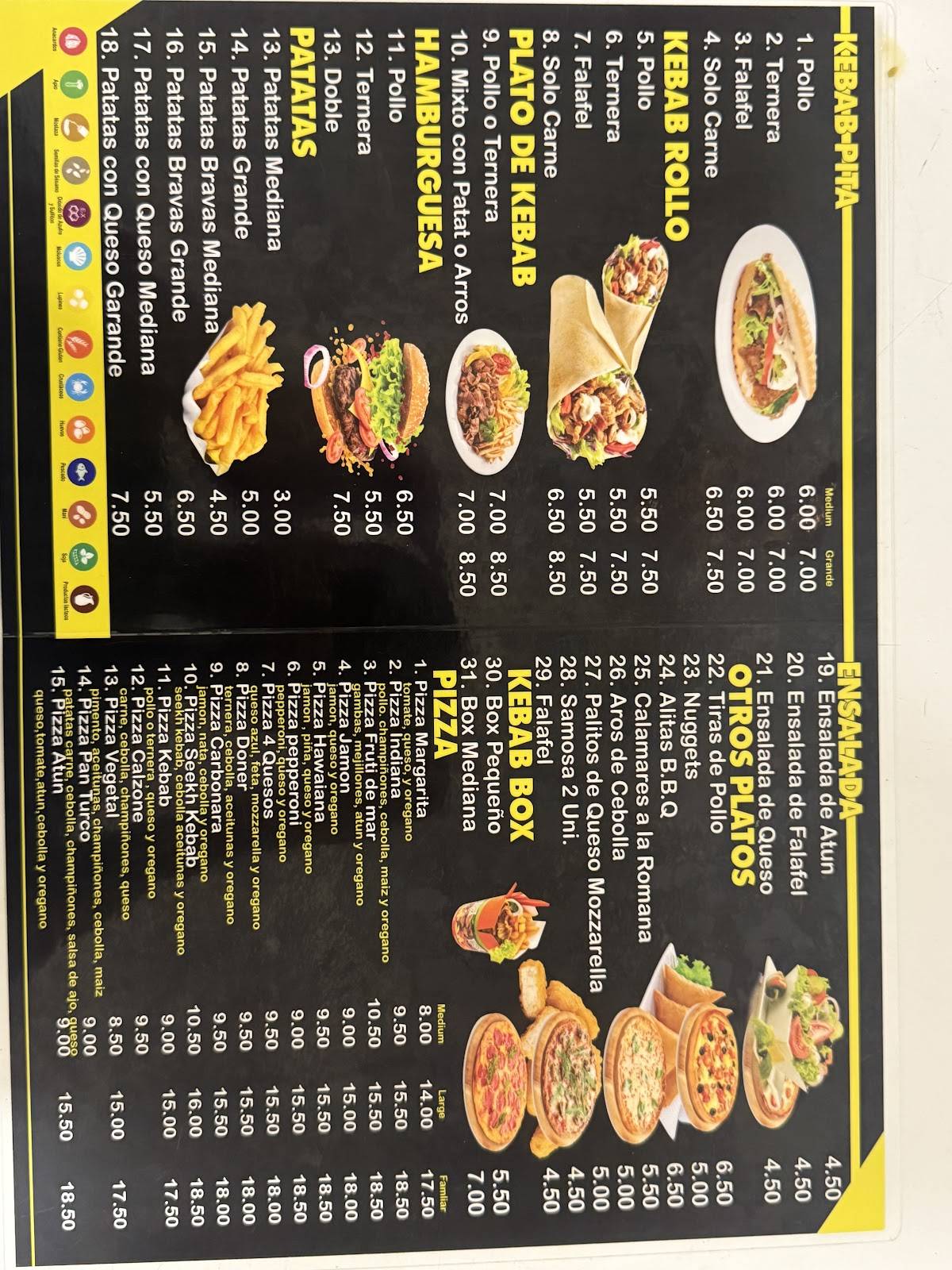 Kebab Calpe меню