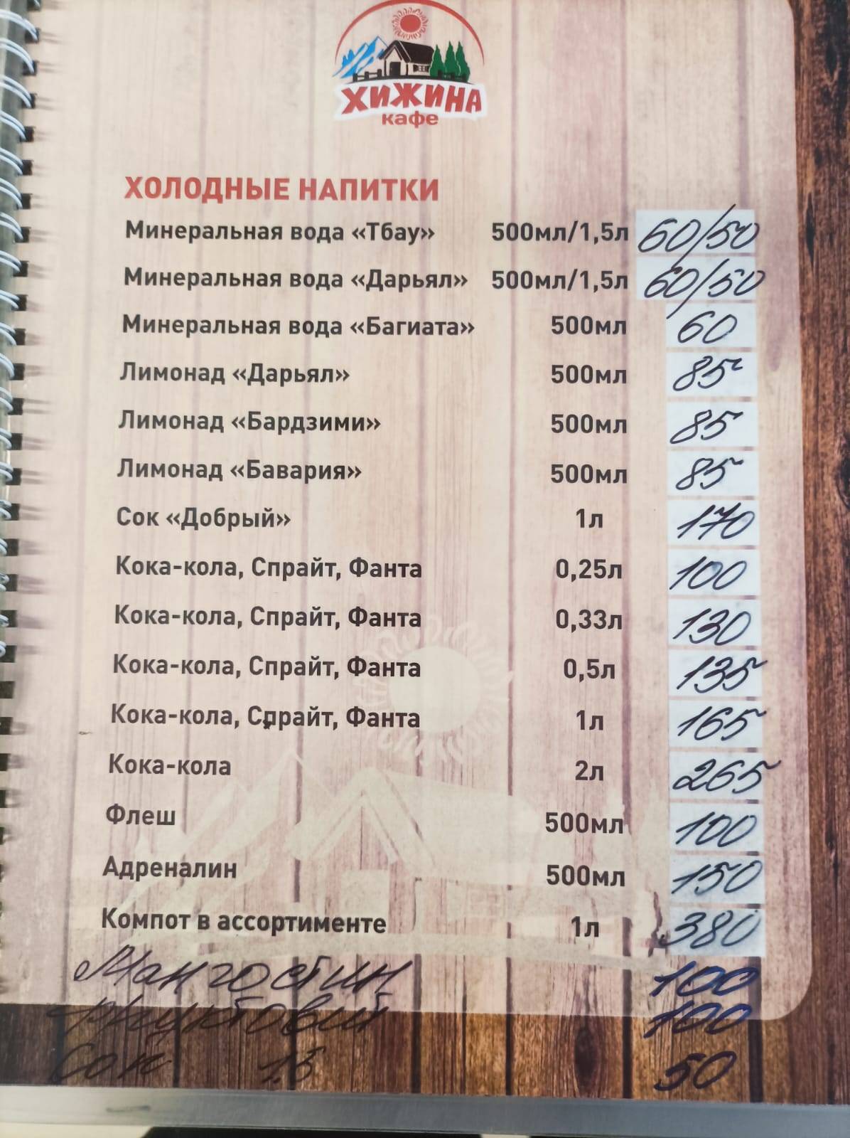 Хижина меню