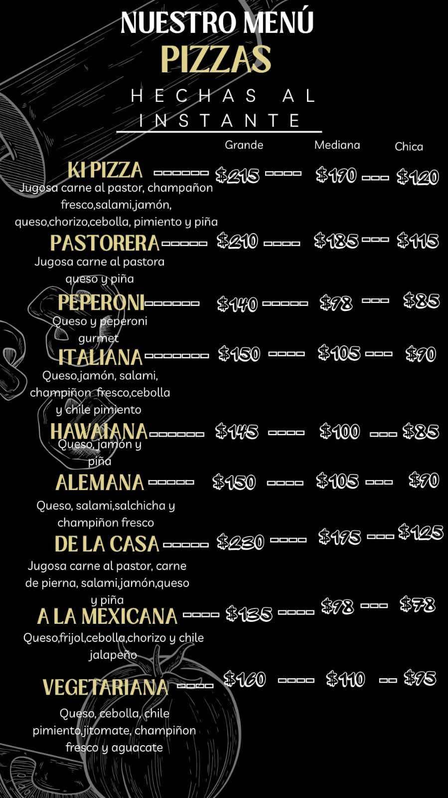 Ki Pizzas & Pastas меню