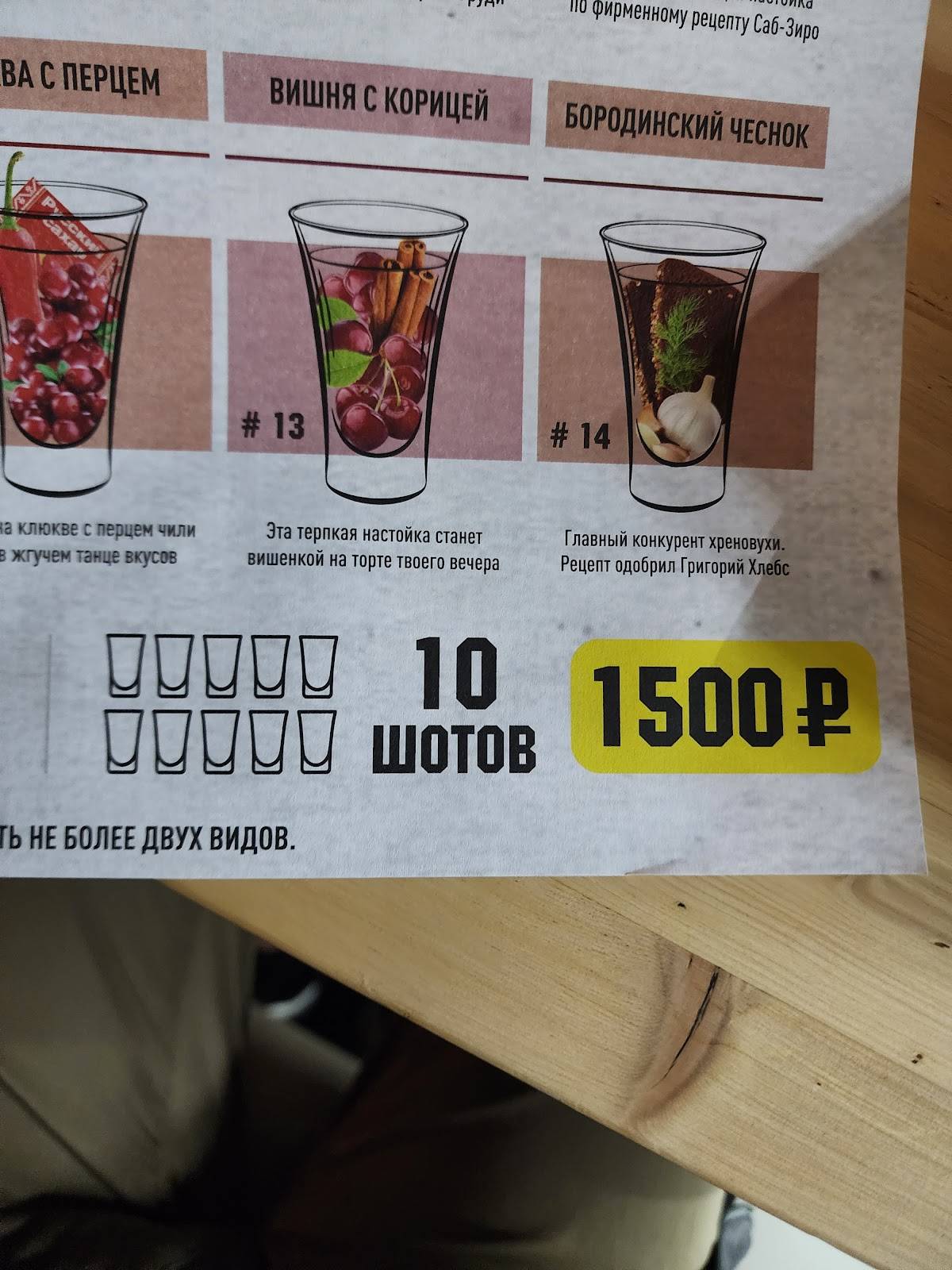 Killfish меню