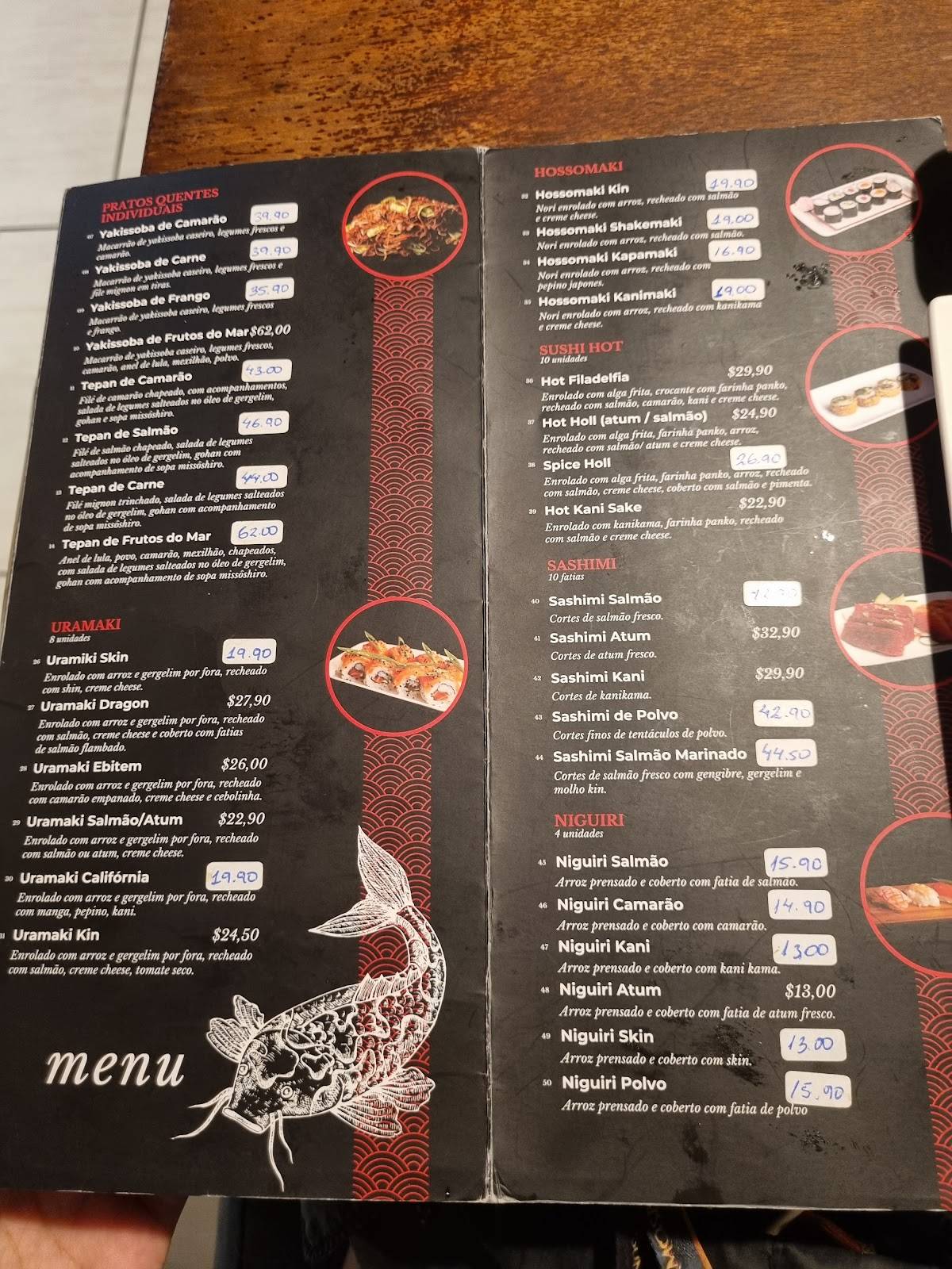 Kin Sushi Bistrô меню
