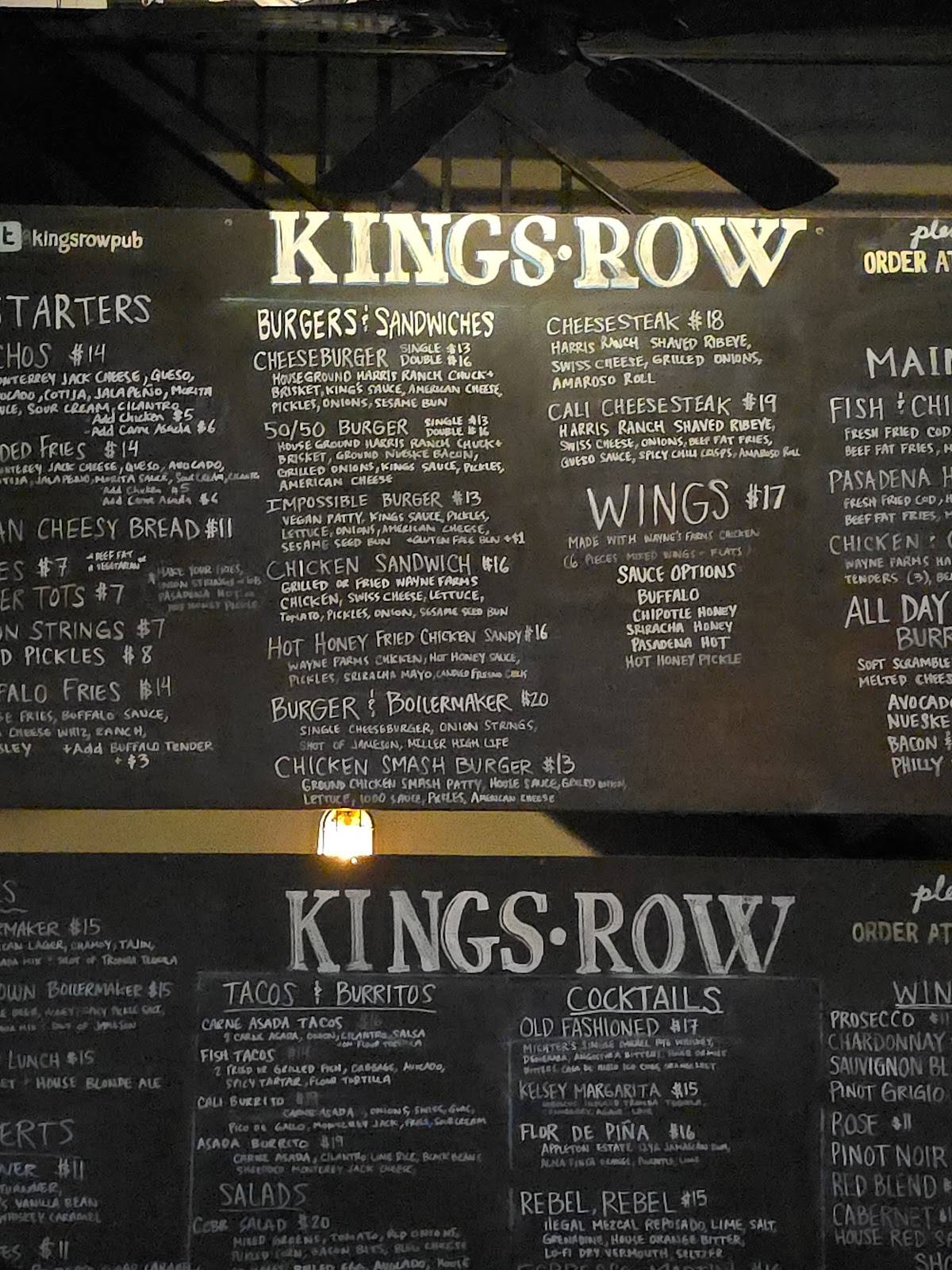 KingsRow Gastropub меню