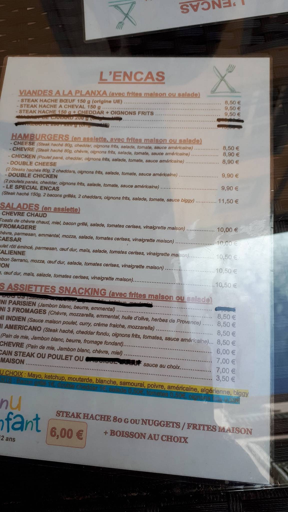 L'Encas perpignan меню