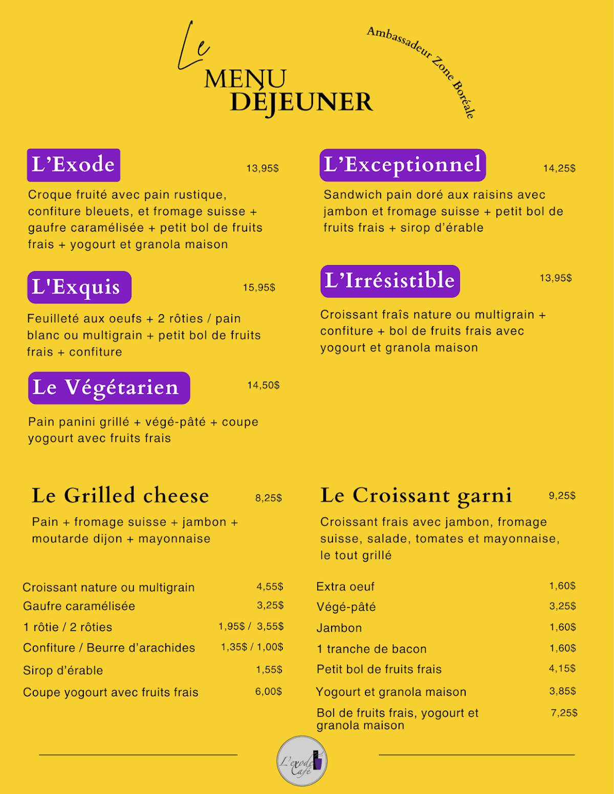 L'Exode Café меню