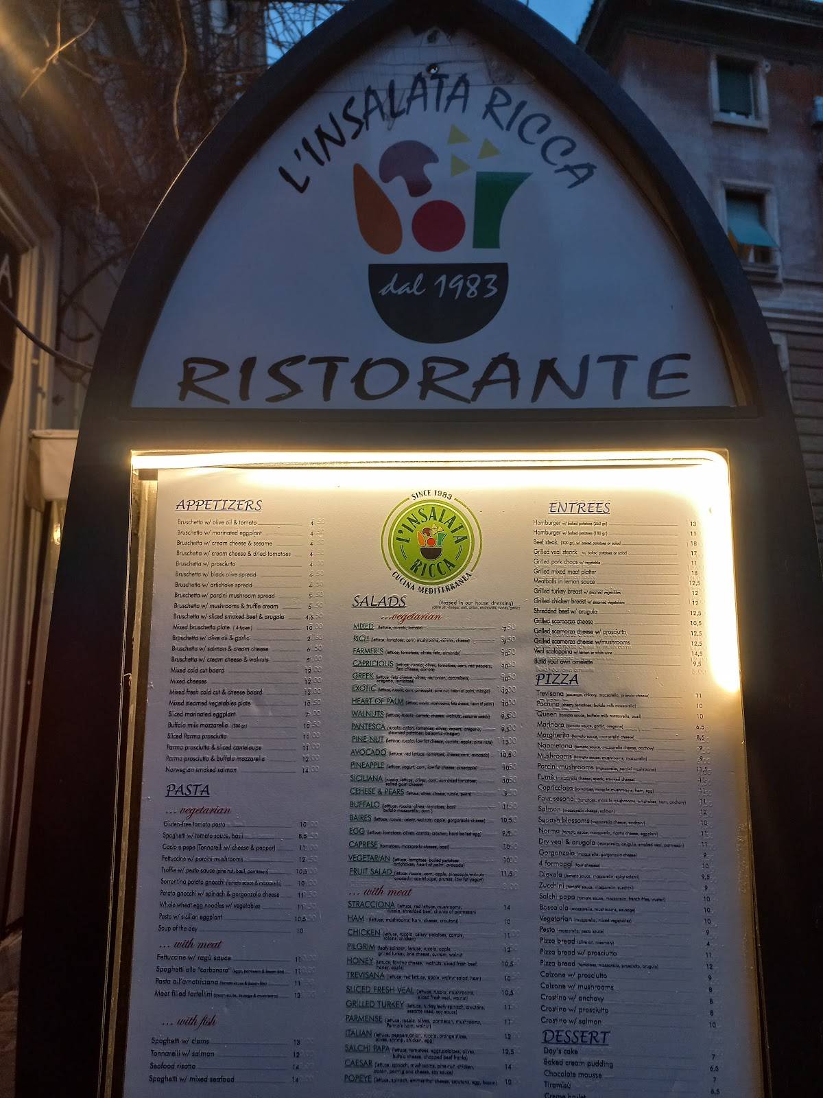 L'Insalata Ricca меню