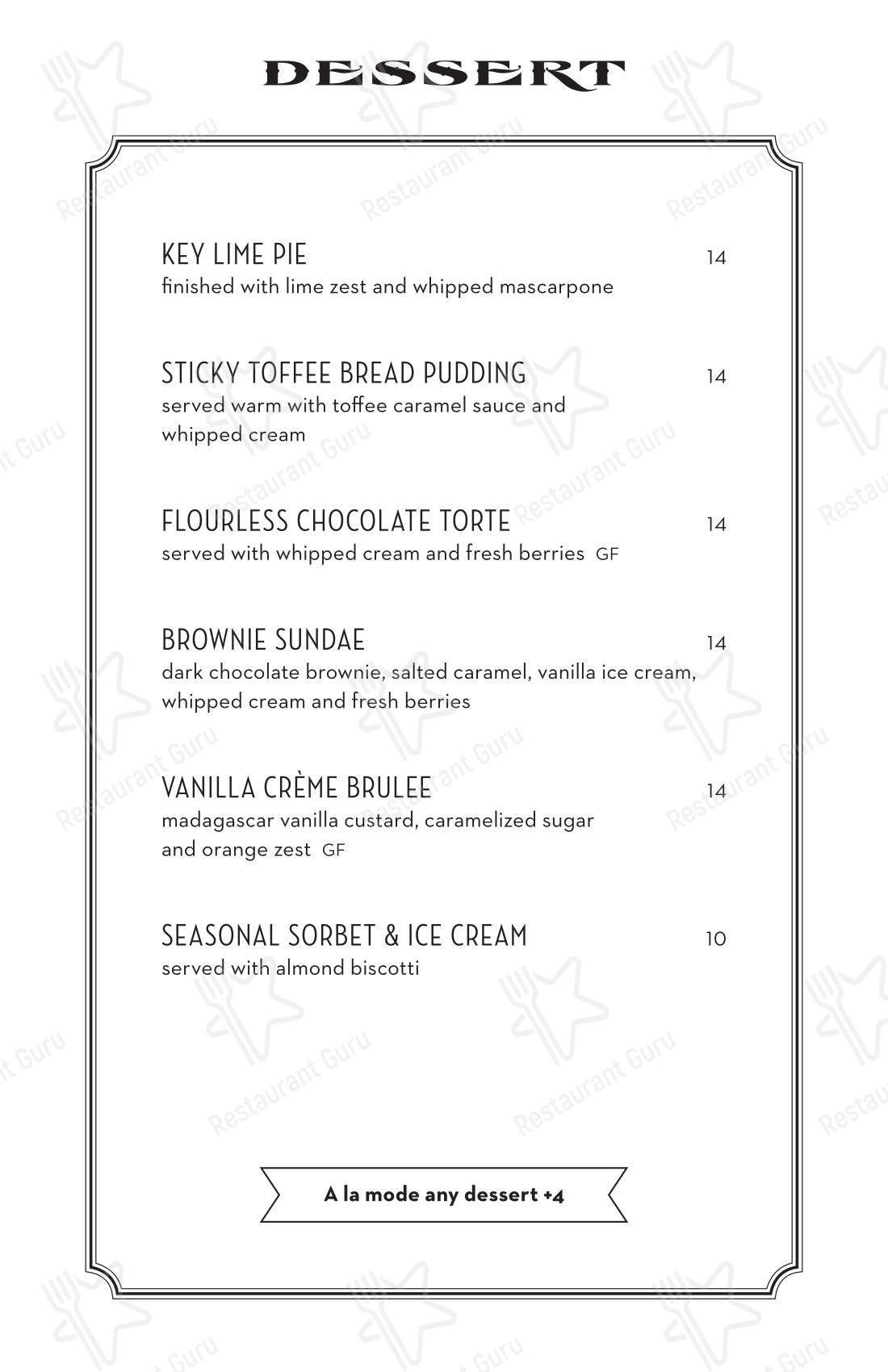 Основное меню ресторана LOCAL restaurant