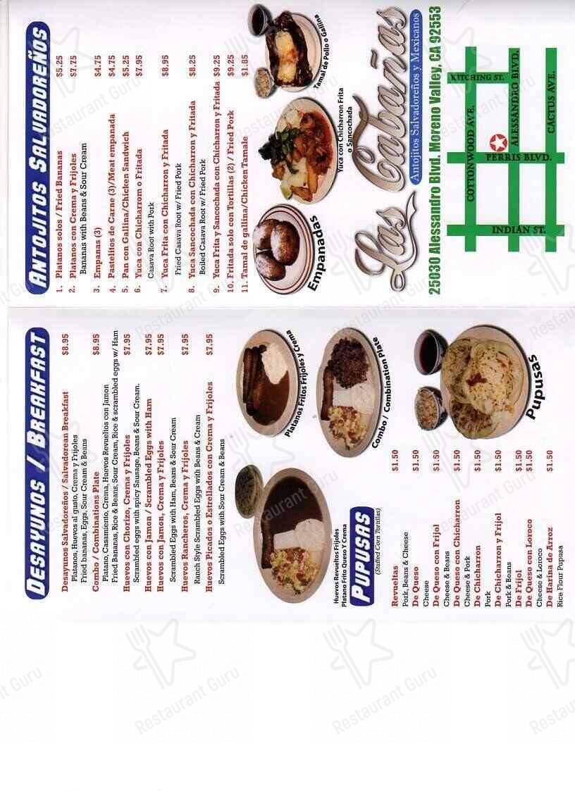 Las Cabanas меню