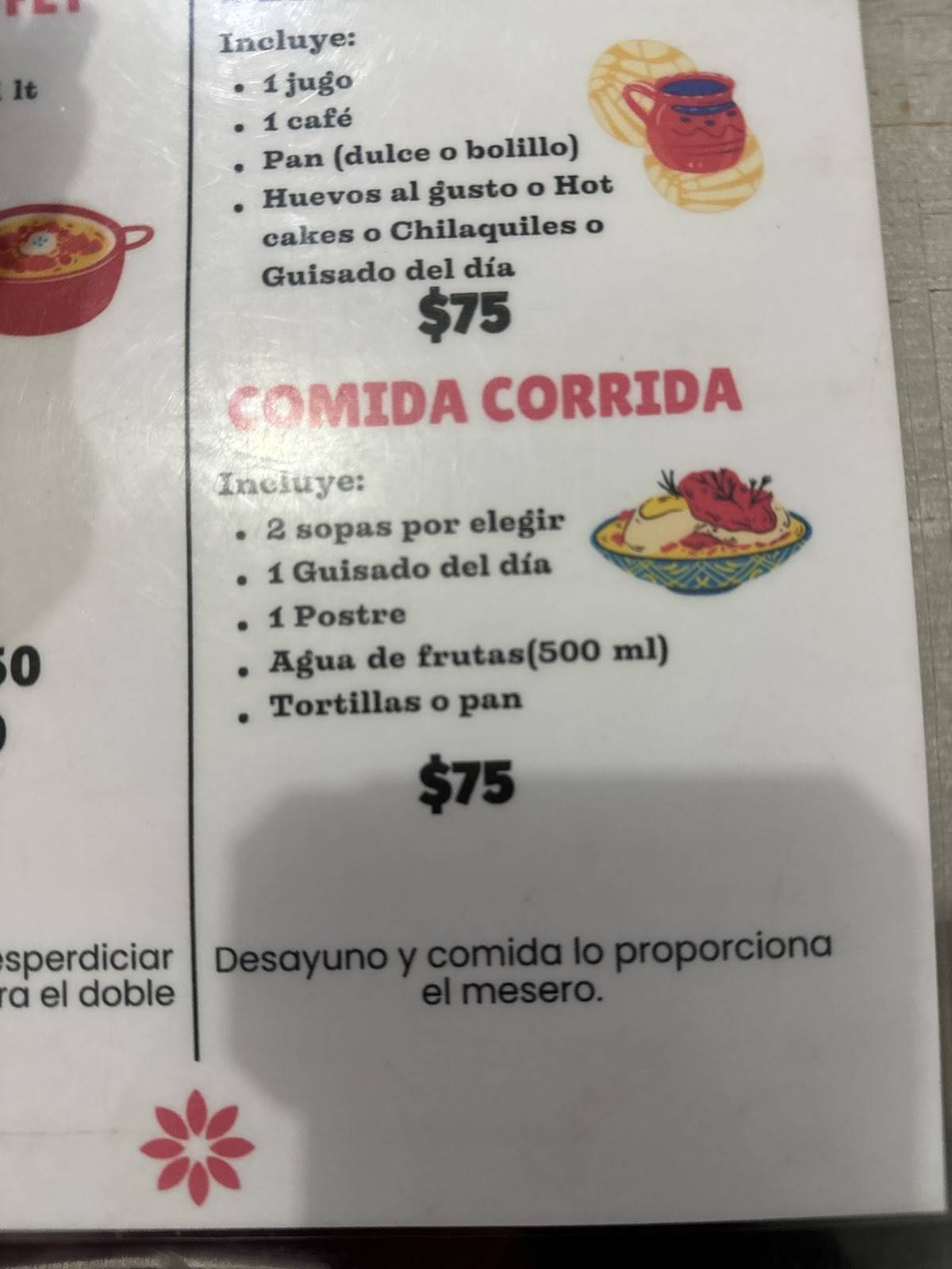 Las delicias Villa de Metepec меню