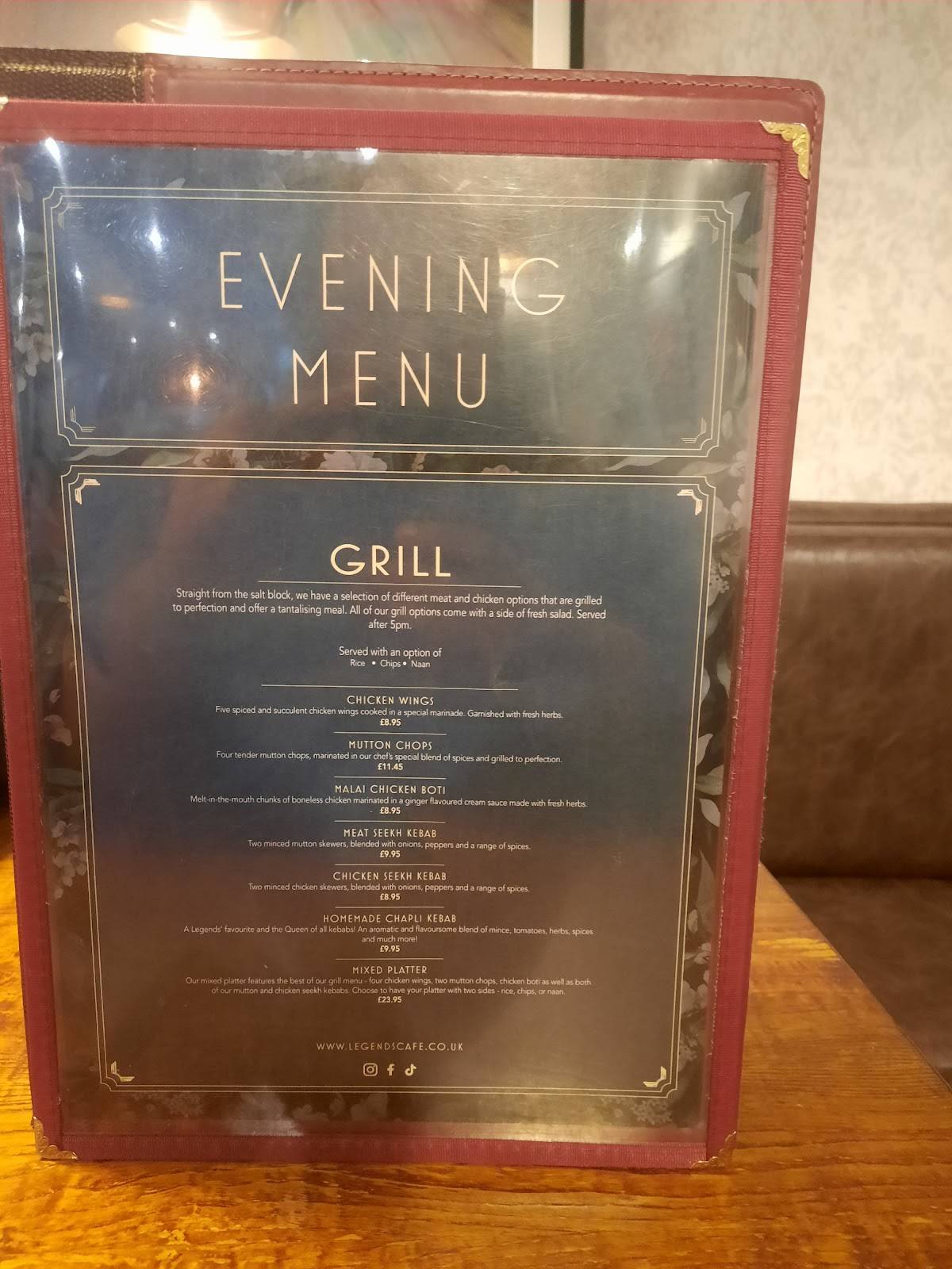 Legends Cafe меню