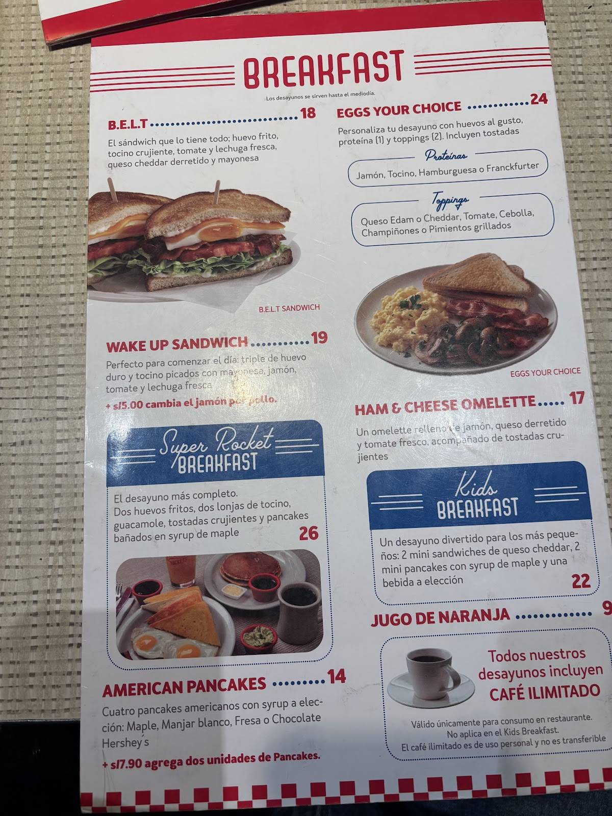 Johnny Rockets меню