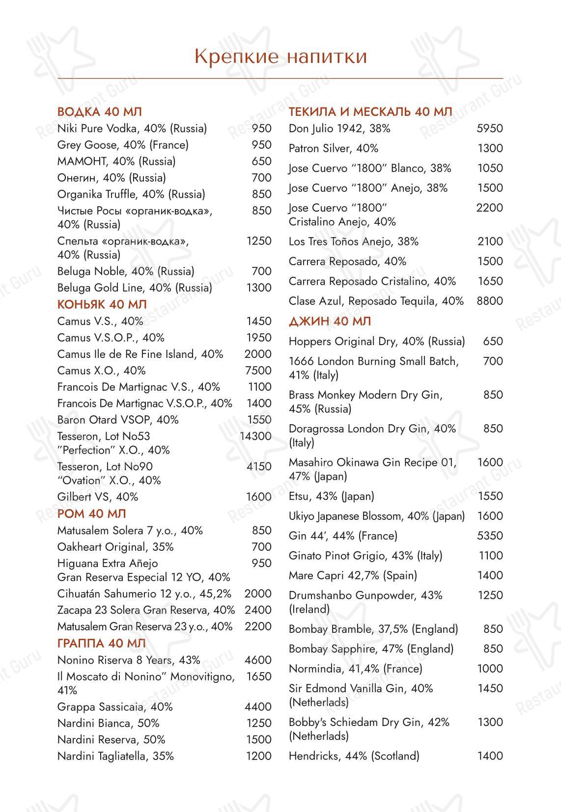 Меню ресторана Londri - Takeaway Menu