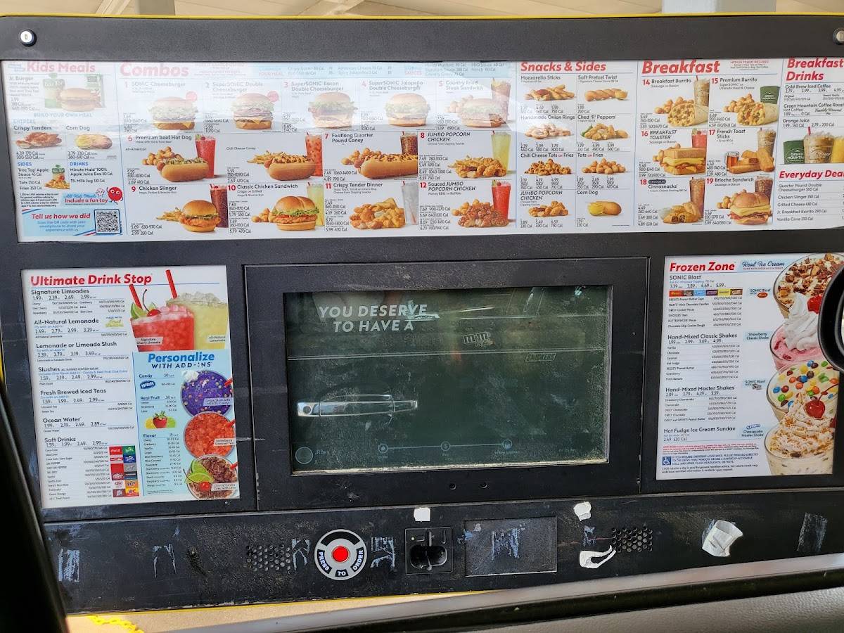 Sonic Drive-In меню