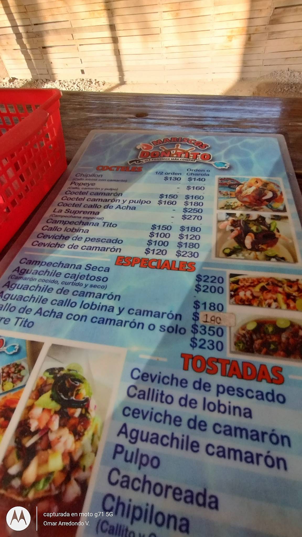 MARISCOS DON TITO меню