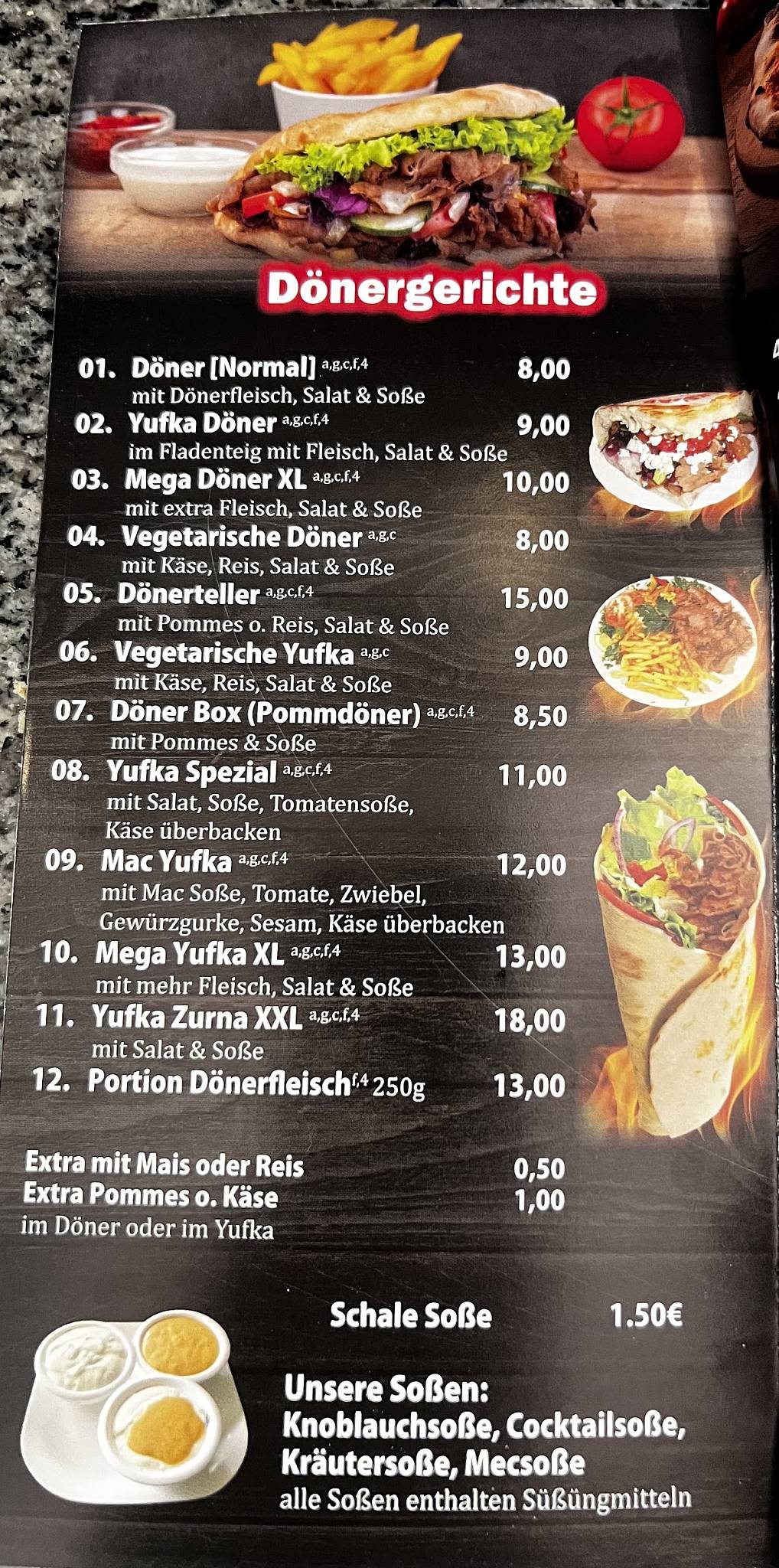 MEMO'S Döner Pizza Haus меню