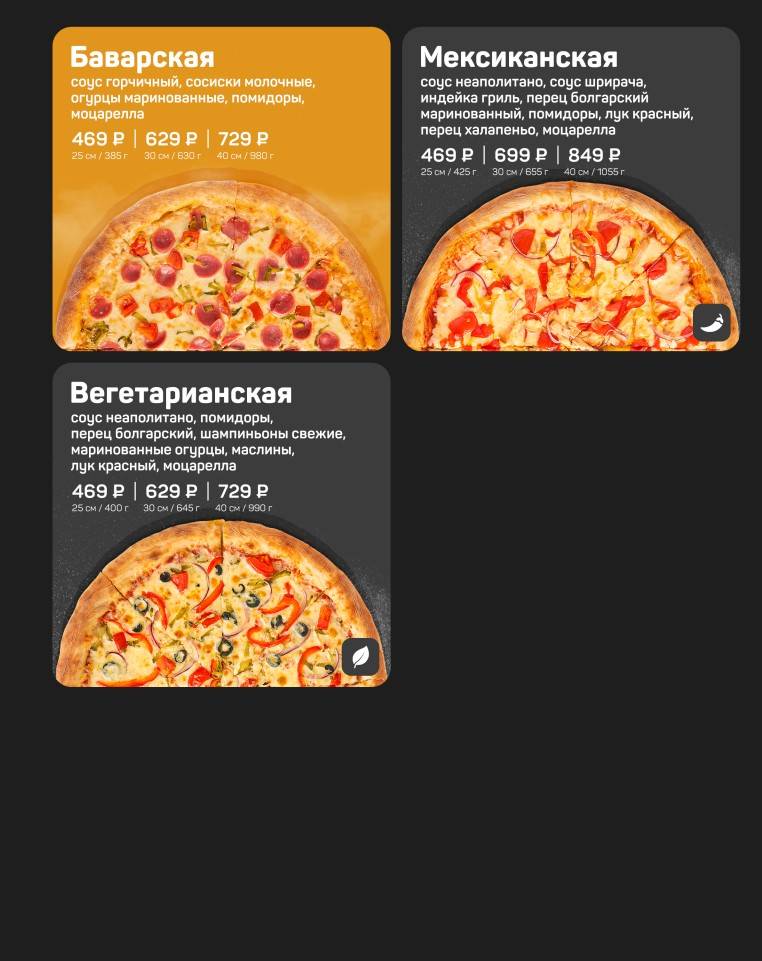 Милана меню