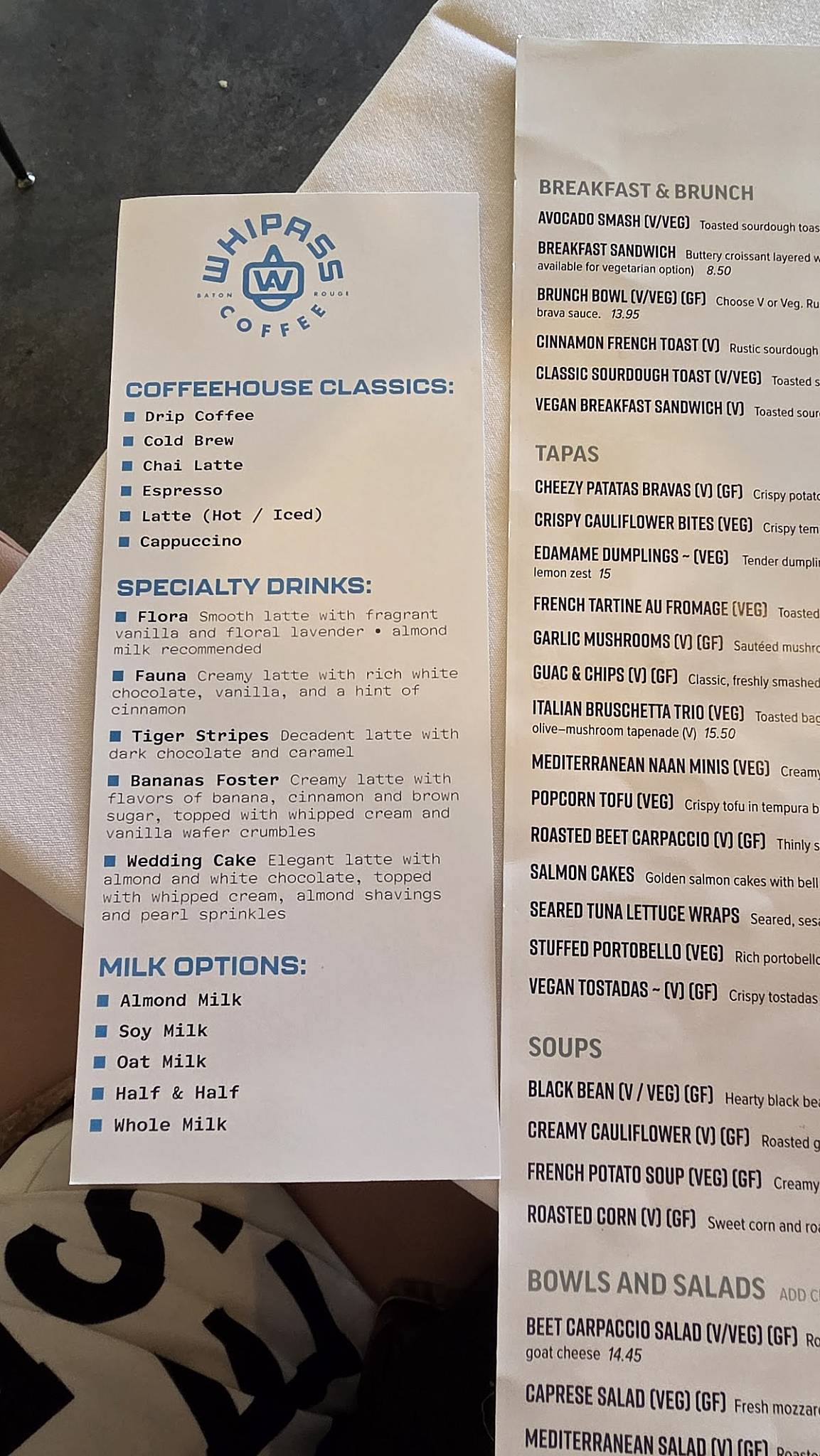 MJ'S café меню