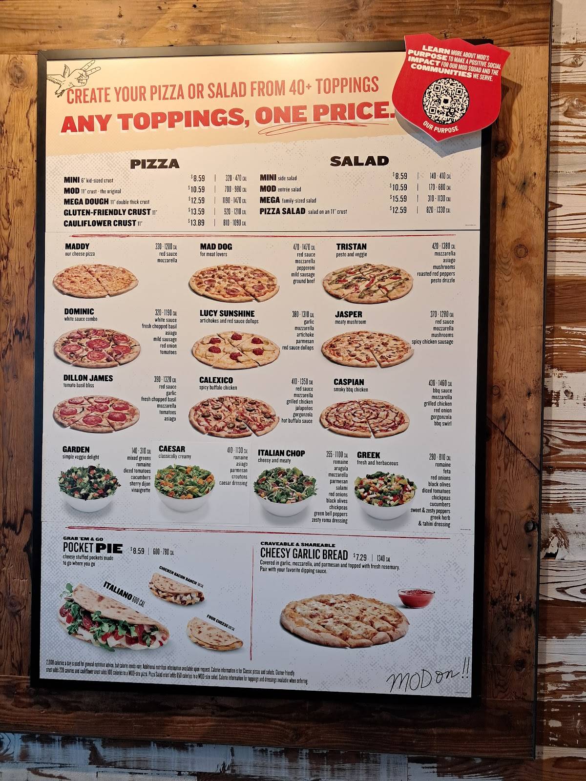 MOD Pizza меню