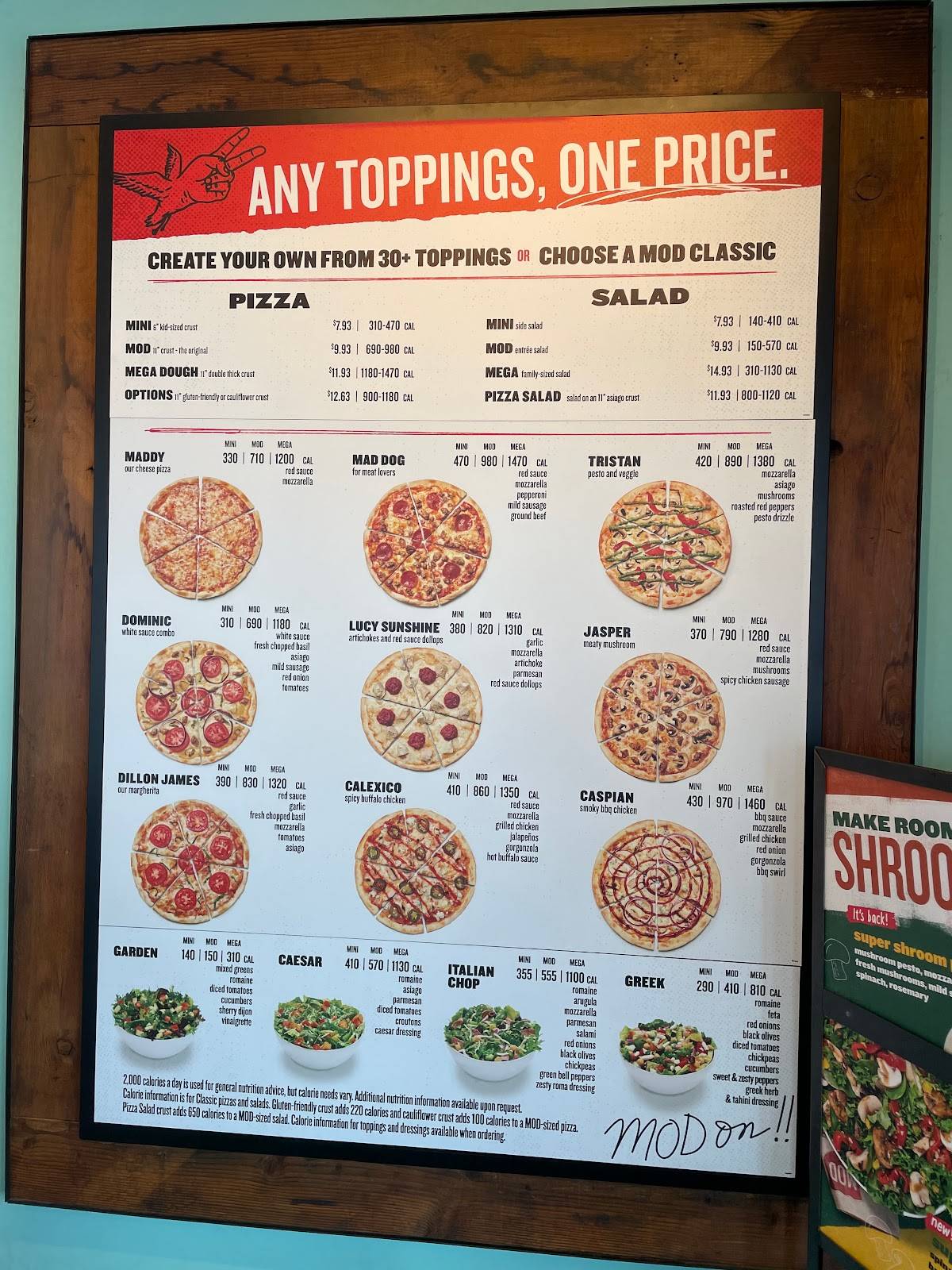 MOD Pizza меню