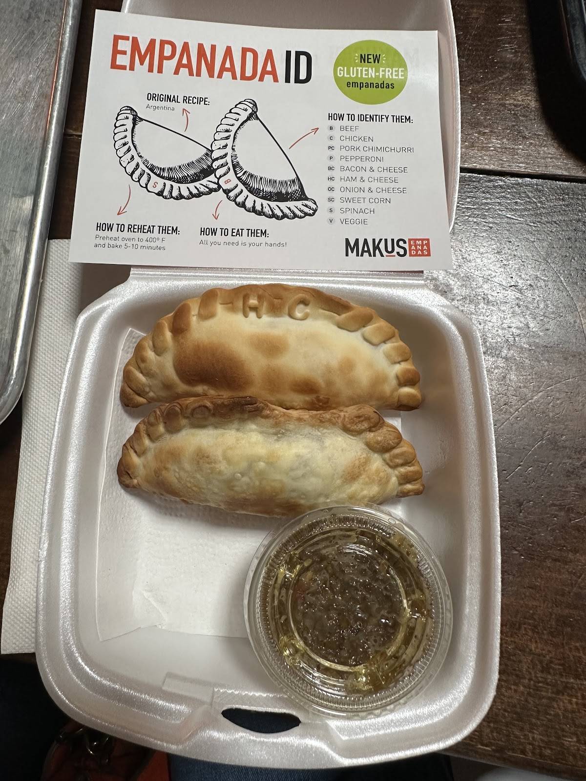 Makus Empanadas меню