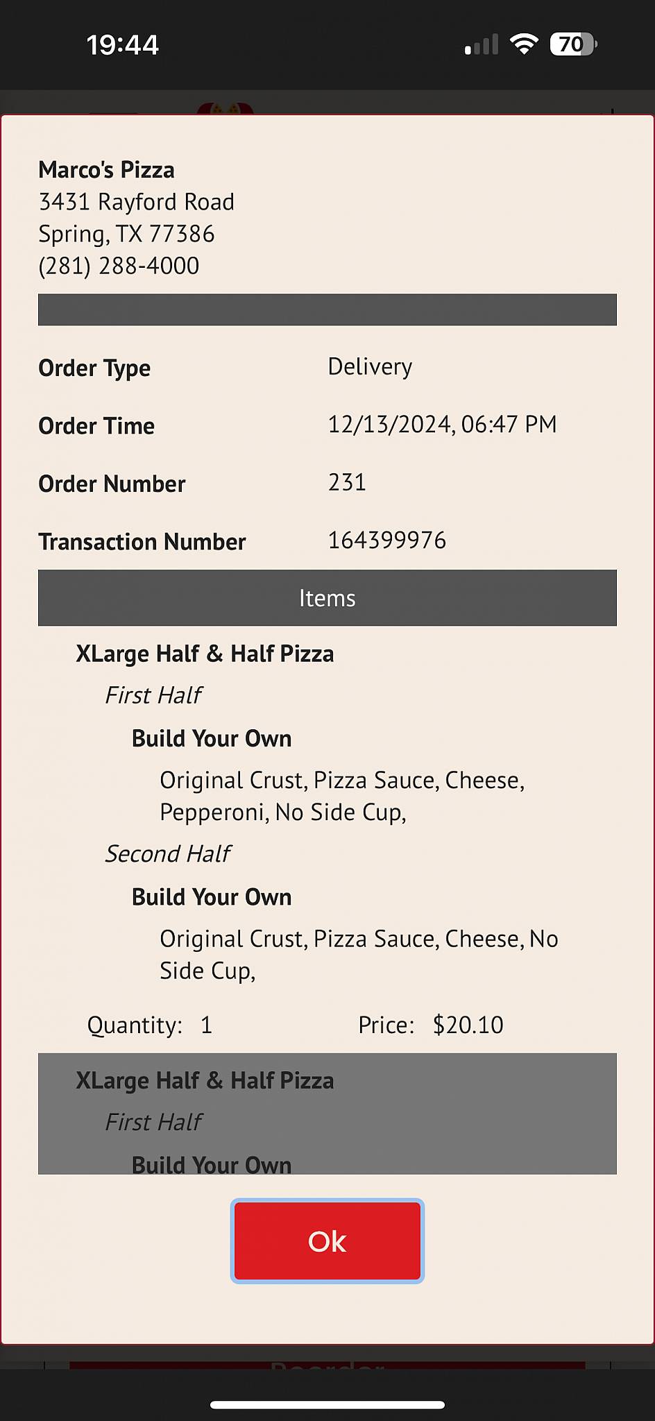 Marco's Pizza меню