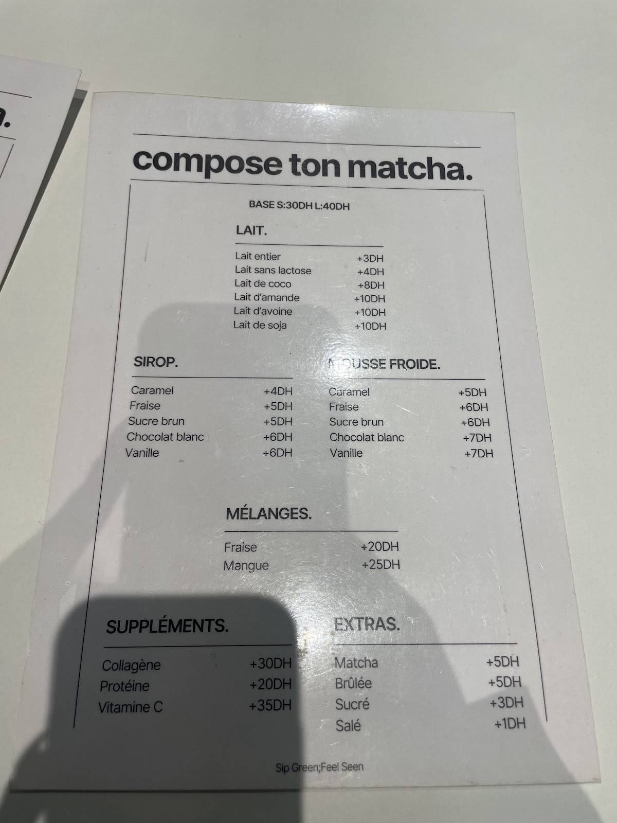 Matchai меню