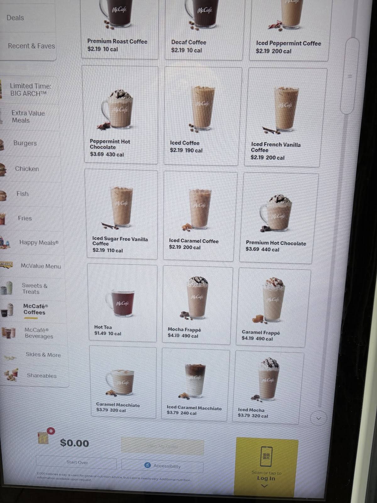 McDonald's меню
