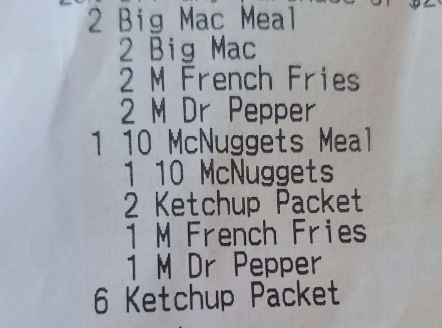 McDonald's меню