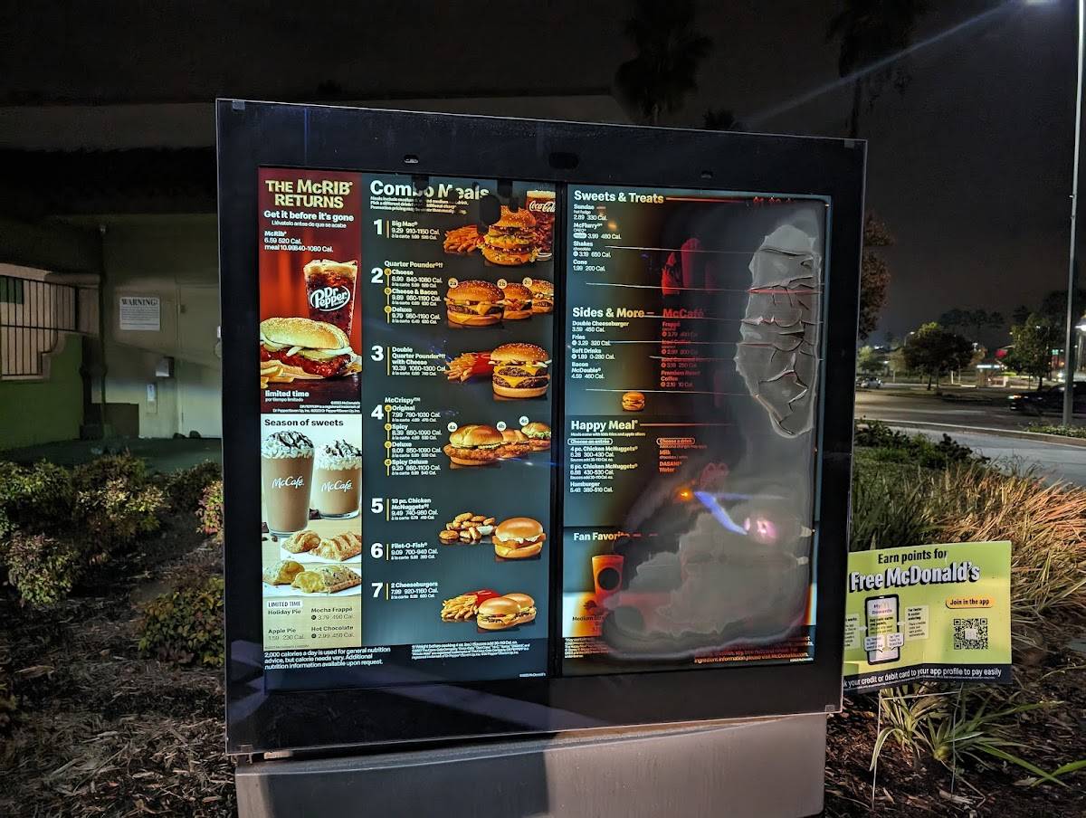 McDonald's меню