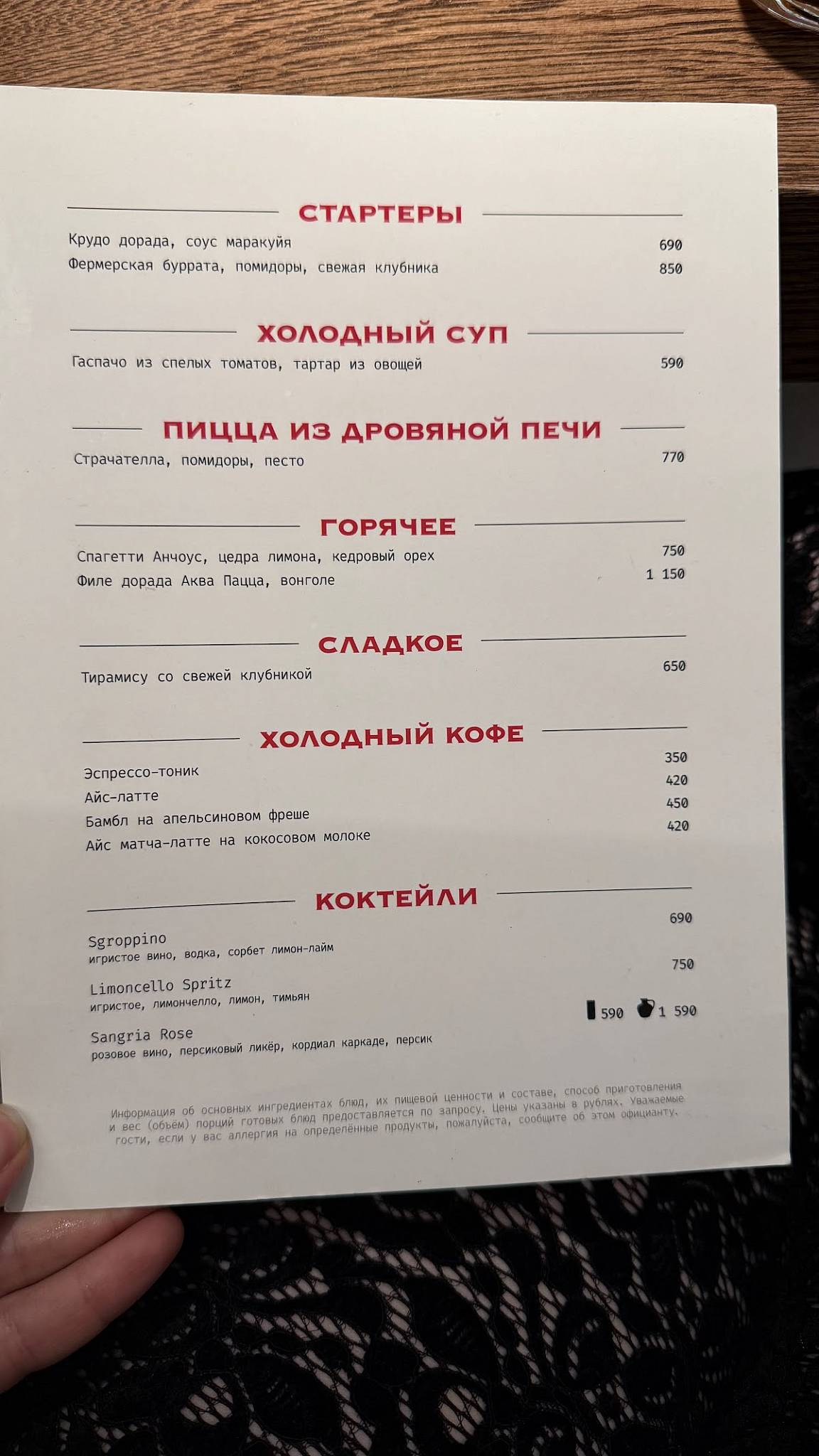 Medici меню